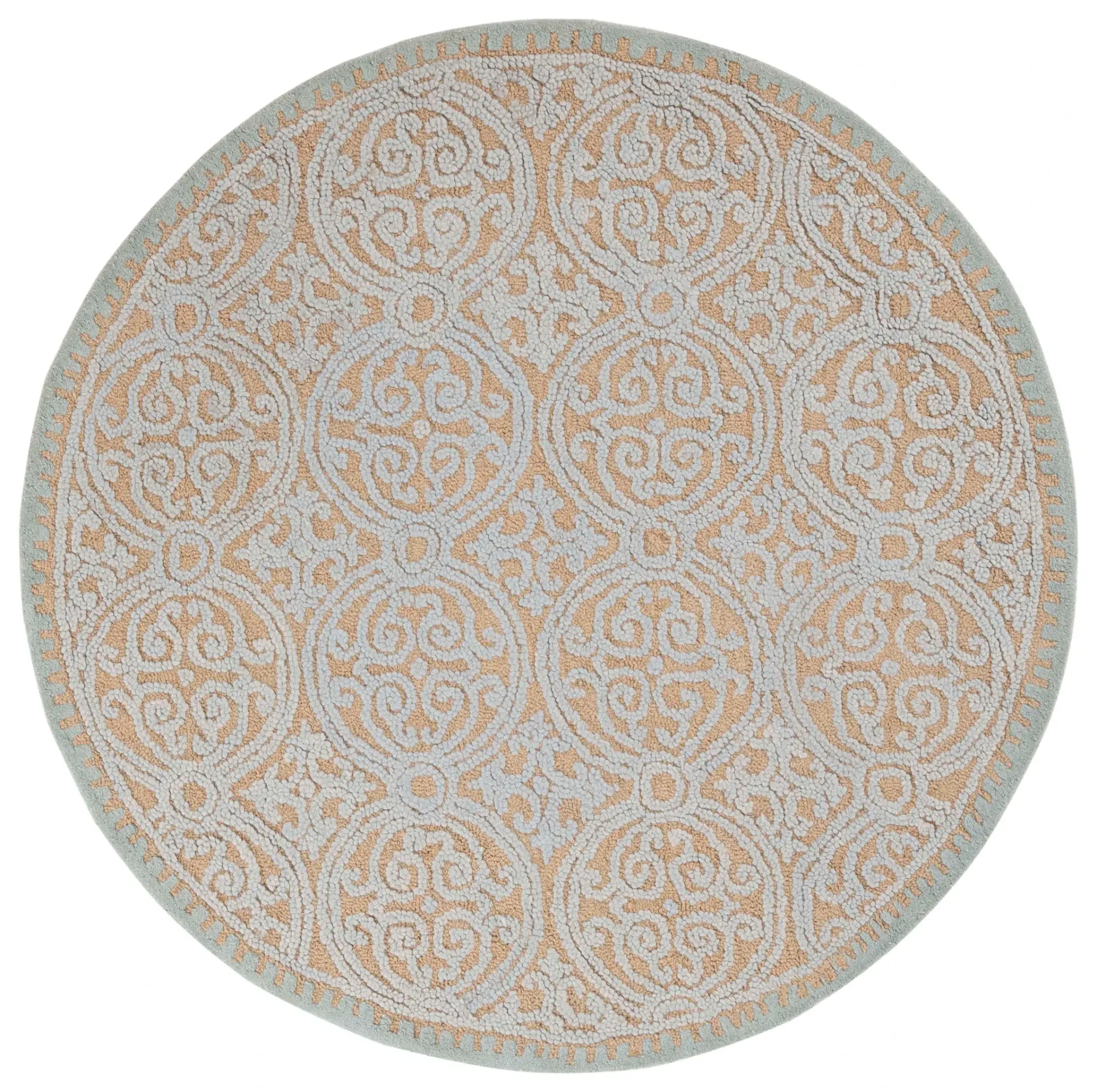 Cambridge Scroll Medallion Hand-Tufted Wool Rug