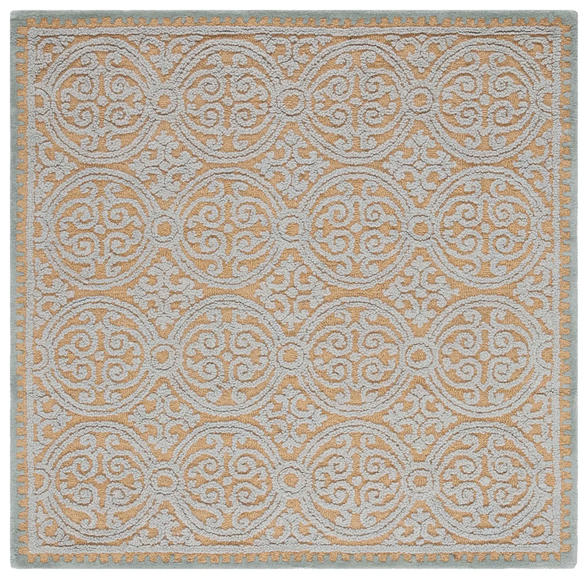 Cambridge Scroll Medallion Hand-Tufted Wool Rug