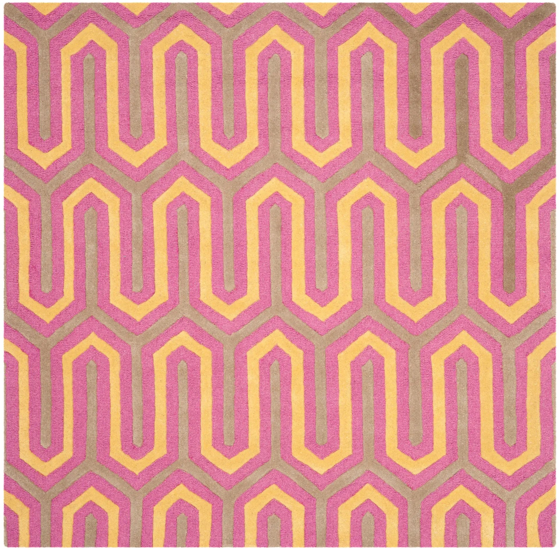 Cambridge Interlocking Chevron Hand-Tufted Wool Rug