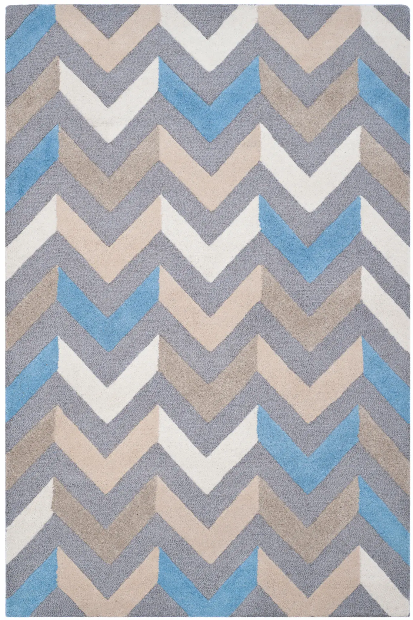 Cambridge Chevron Stripe Hand-Tufted Wool Rug