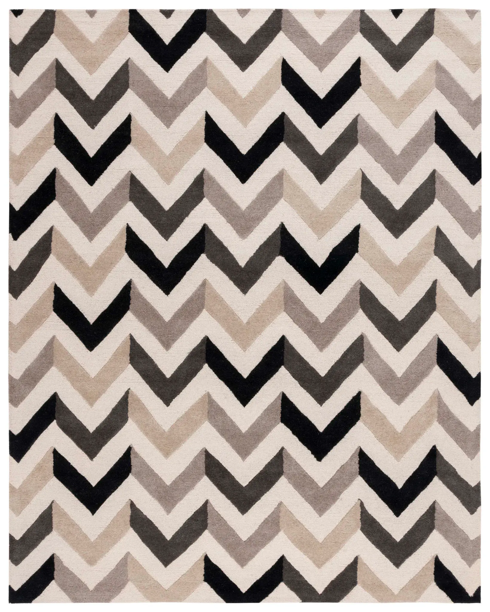 Cambridge Chevron Stripe Hand-Tufted Wool Rug