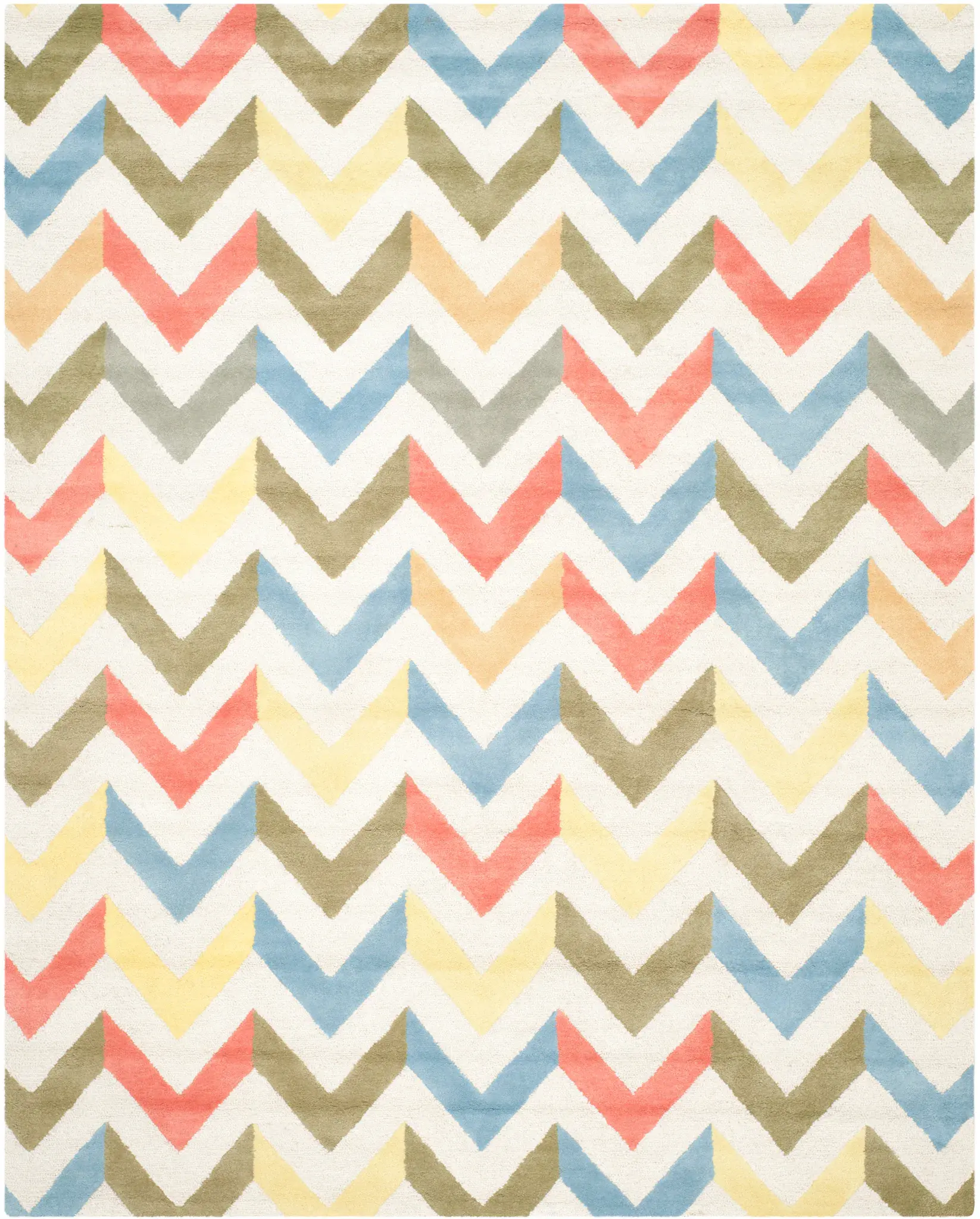 Cambridge Chevron Stripe Hand-Tufted Wool Rug