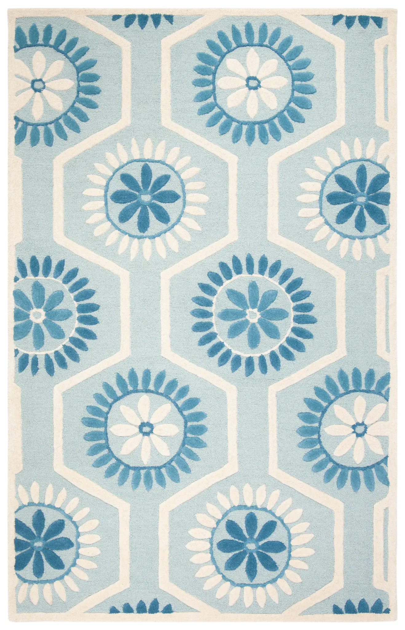 Cambridge Honeycomb Floral Hand-Tufted Wool Rug