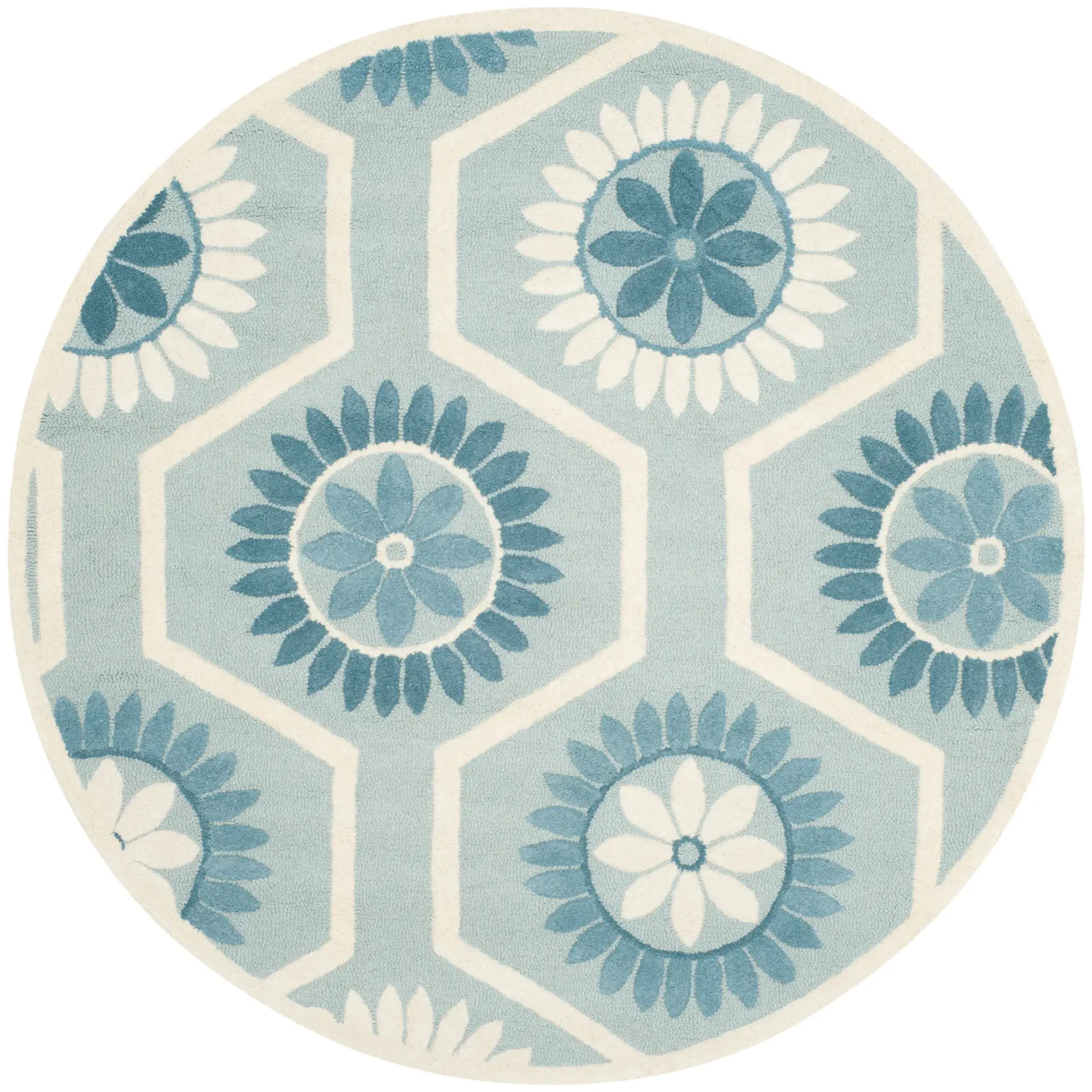 Cambridge Honeycomb Floral Hand-Tufted Wool Rug