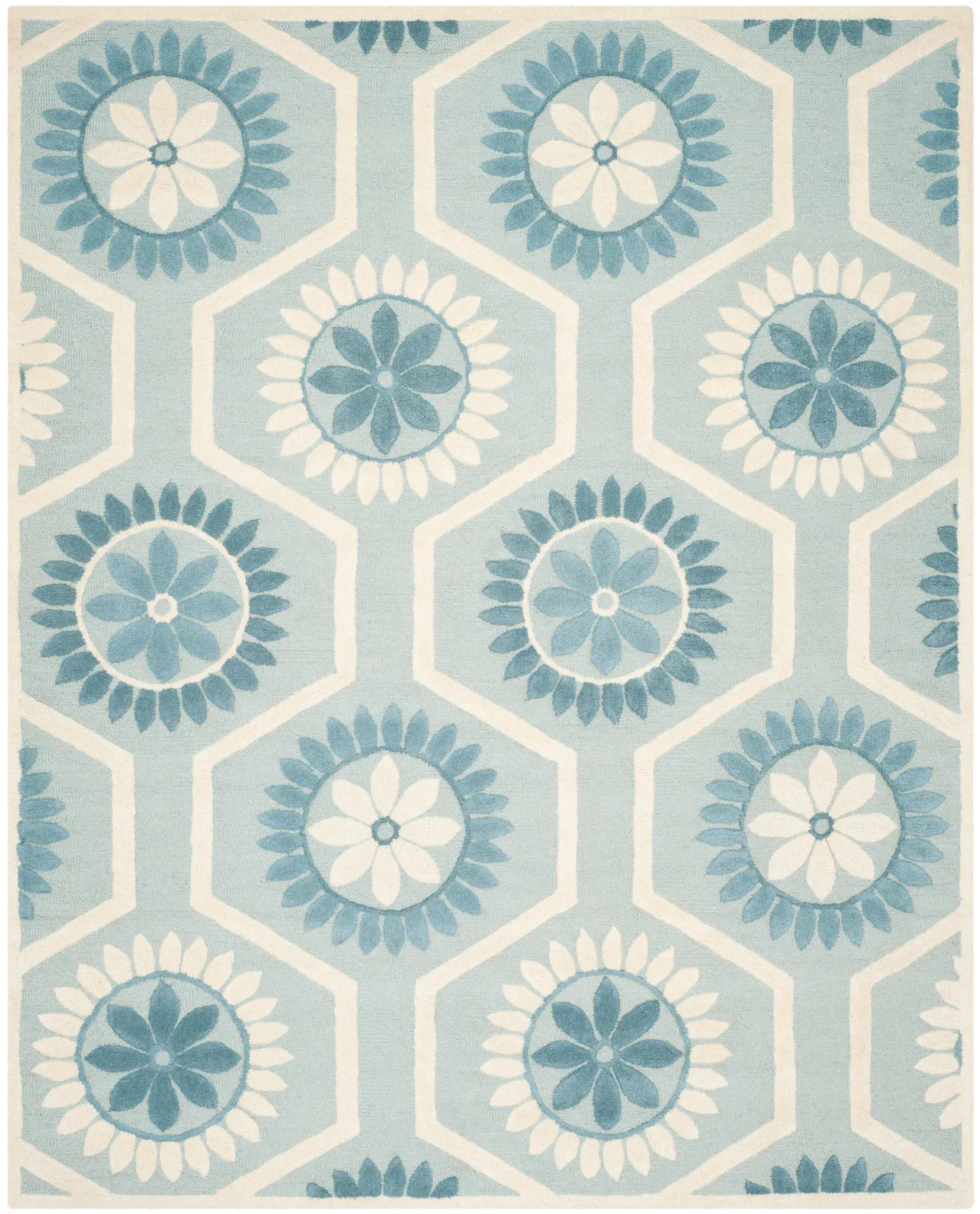 Cambridge Honeycomb Floral Hand-Tufted Wool Rug