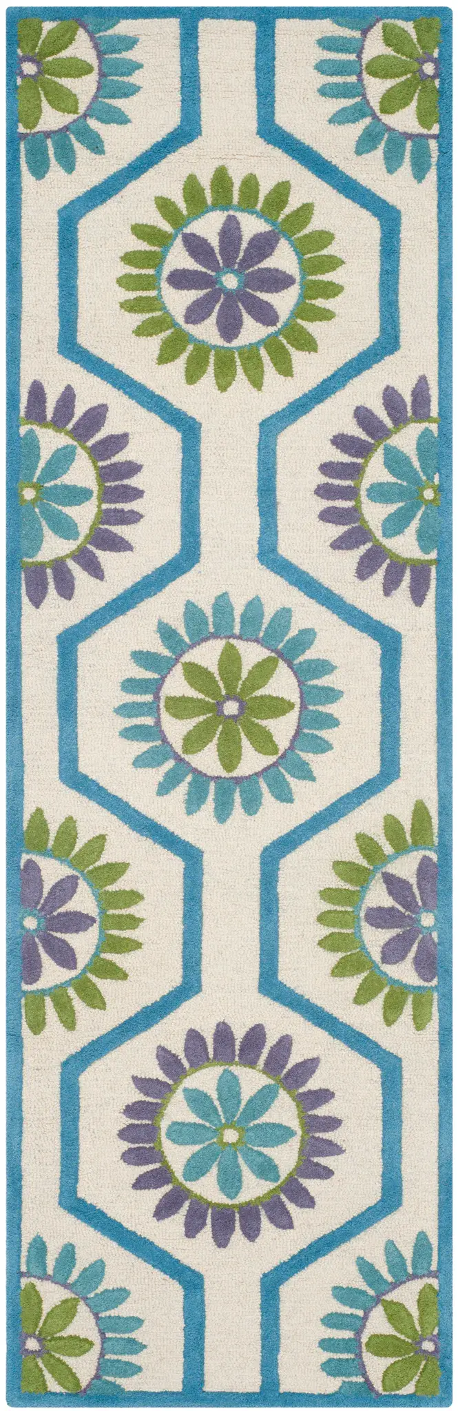 Cambridge Floral Honeycomb Hand-Tufted Wool Rug