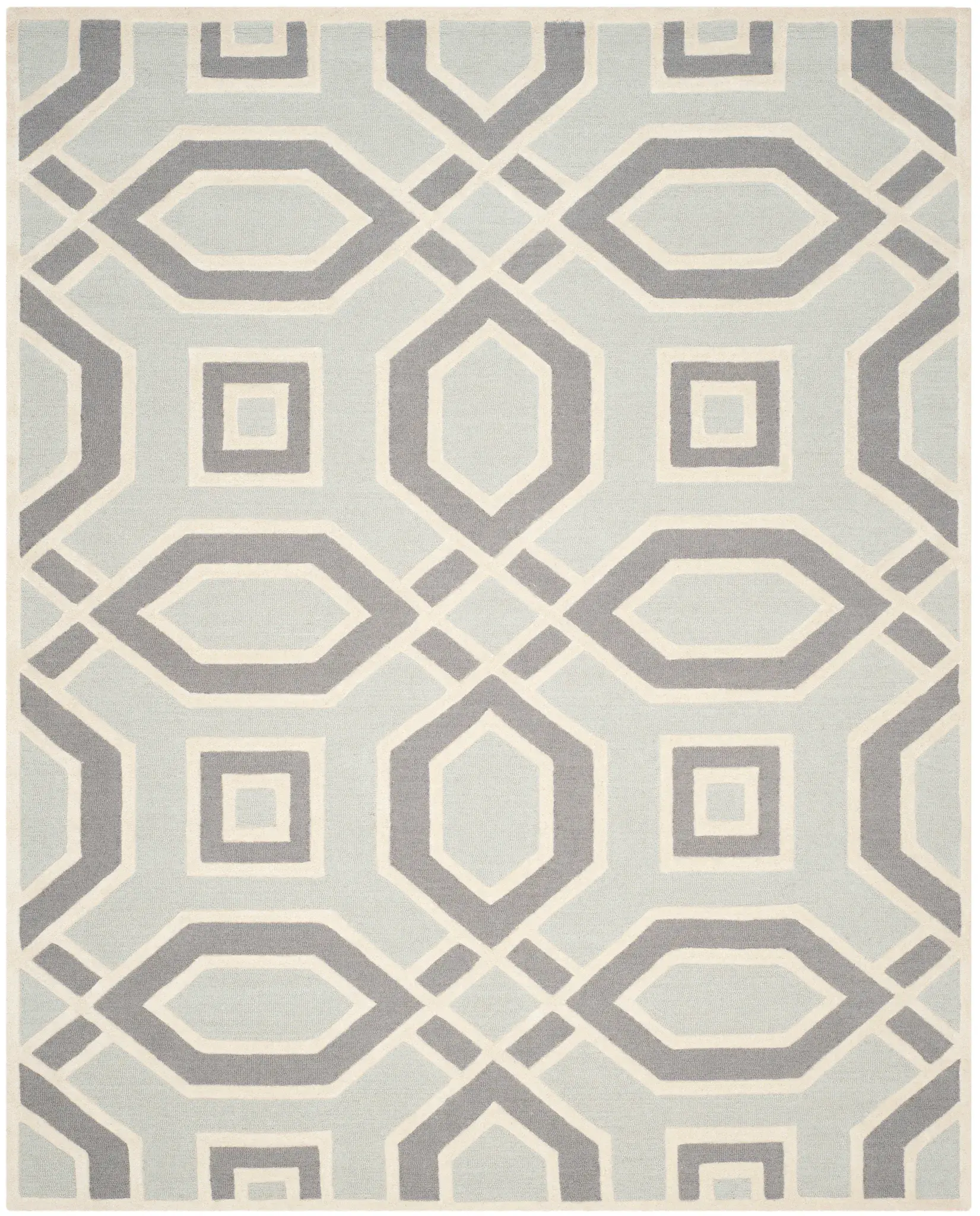 Cambridge Hexagon Grid Hand-Tufted Wool Rug