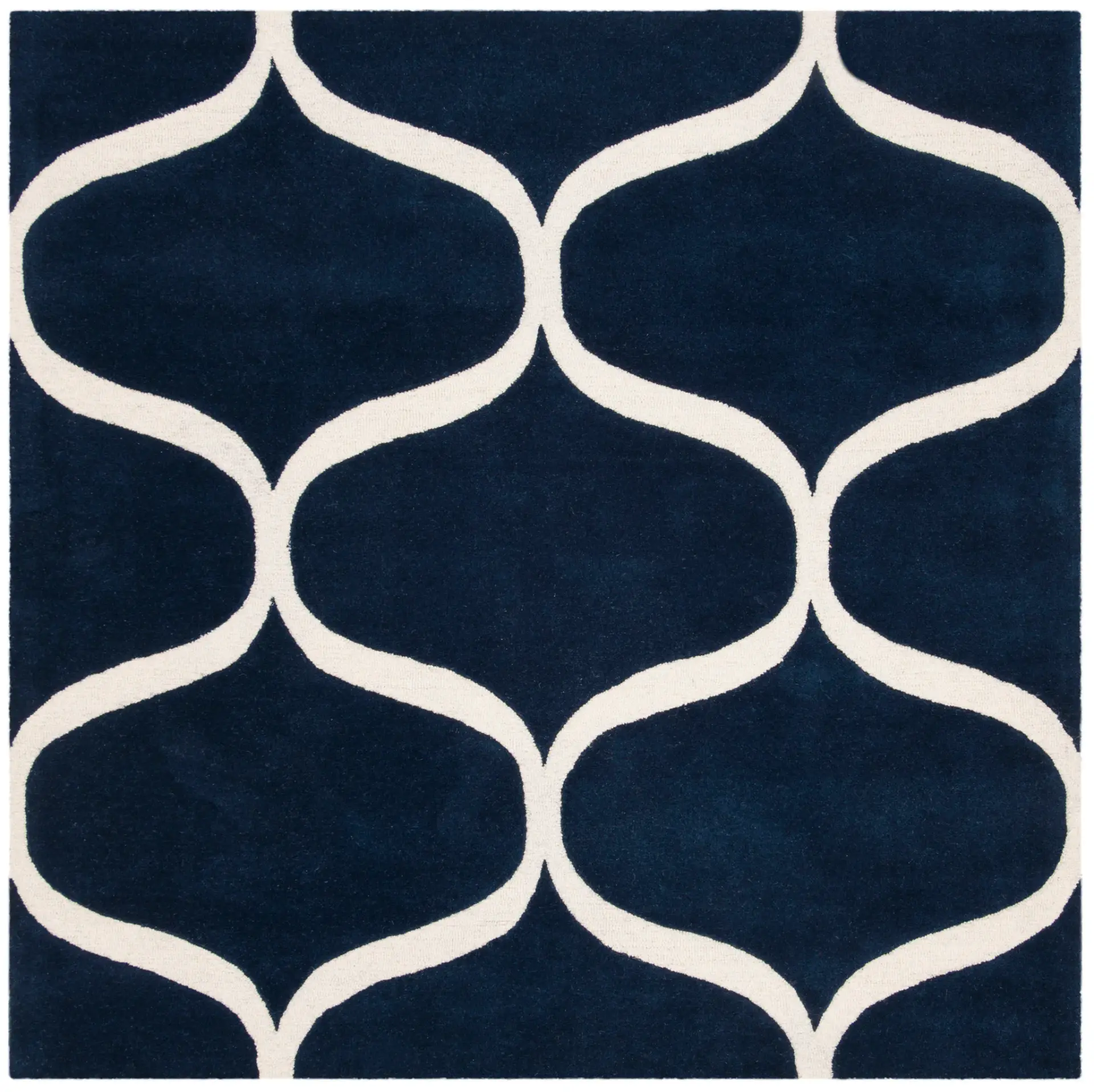 Cambridge Curved Lattice Hand-Tufted Wool Rug