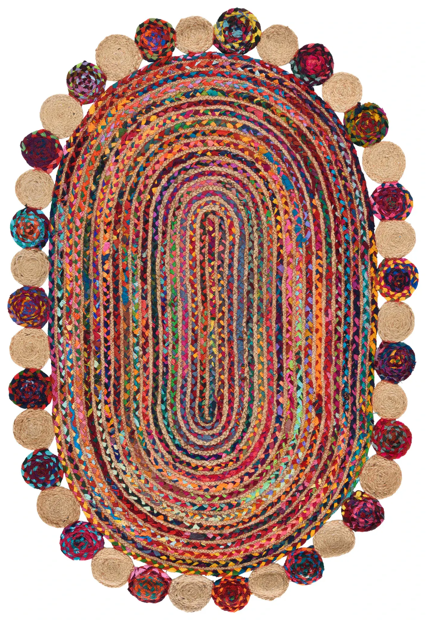 Cape Cod Concentric Braided Hand-Woven Rug