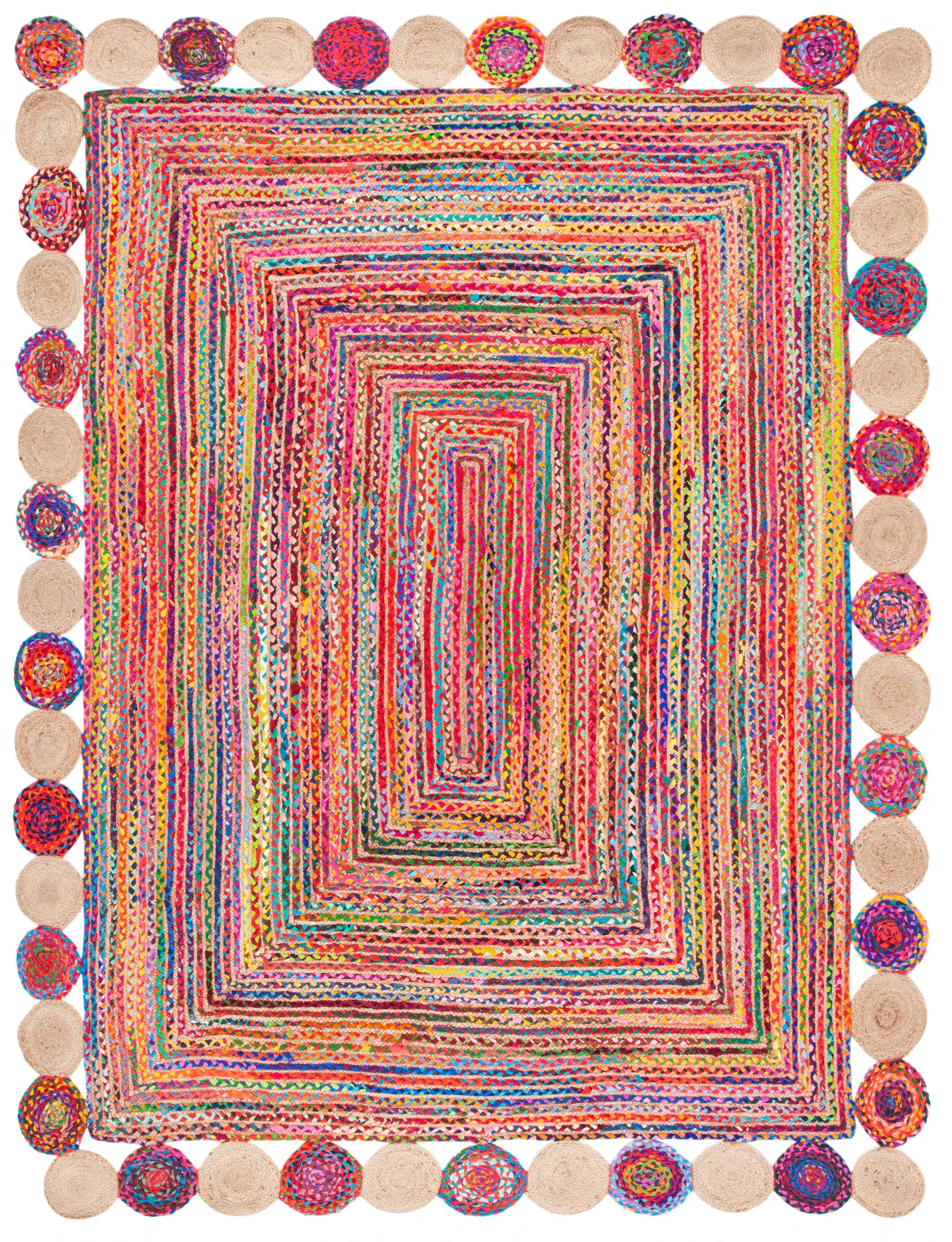 Cape Cod Concentric Braided Hand-Woven Rug