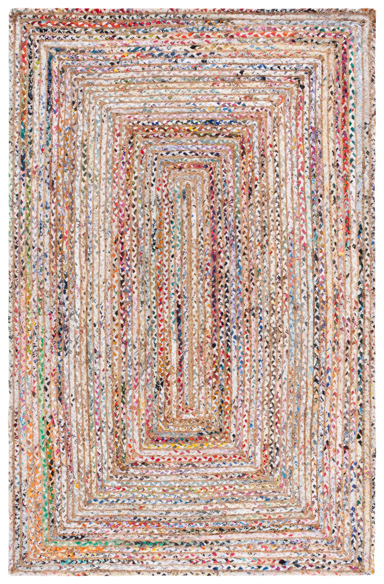 Cape Cod Concentric Braided Hand-Woven Cotton Rug