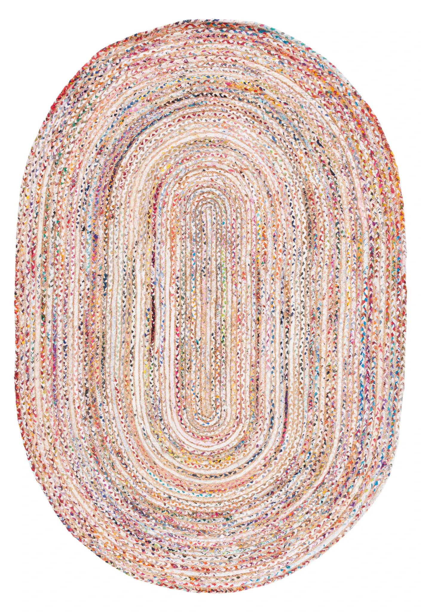 Cape Cod Concentric Braided Hand-Woven Cotton Rug