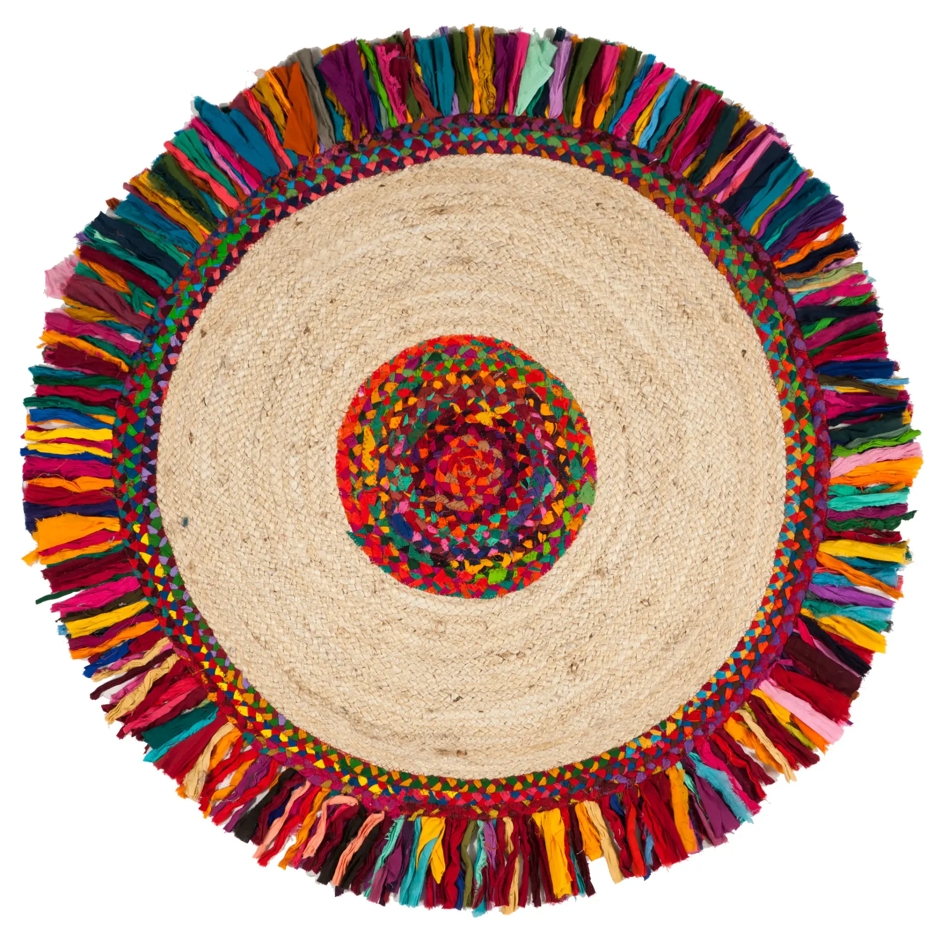 Cape Cod Banded Fringe Hand-Woven Rug