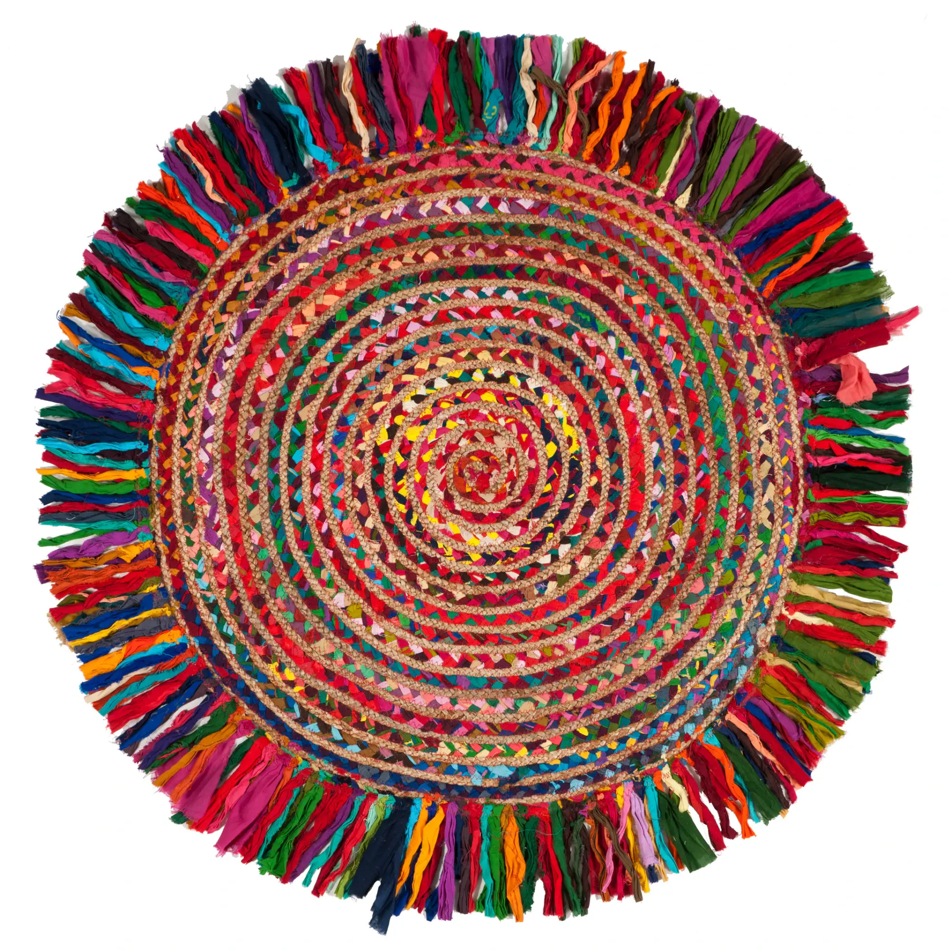 Cape Cod Fringe Spiral Braided Hand-Woven Rug