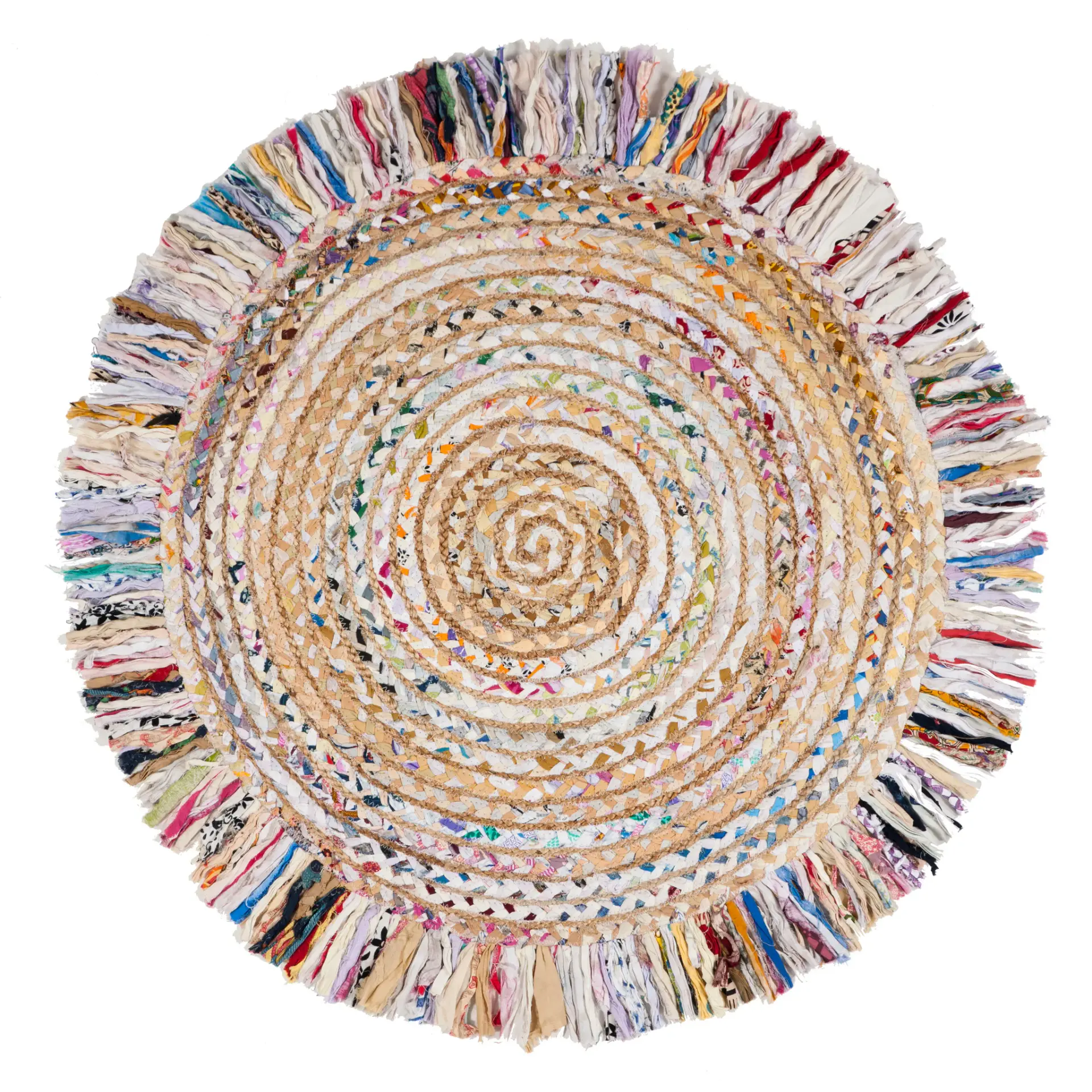 Cape Cod Fringe Spiral Braided Hand-Woven Rug