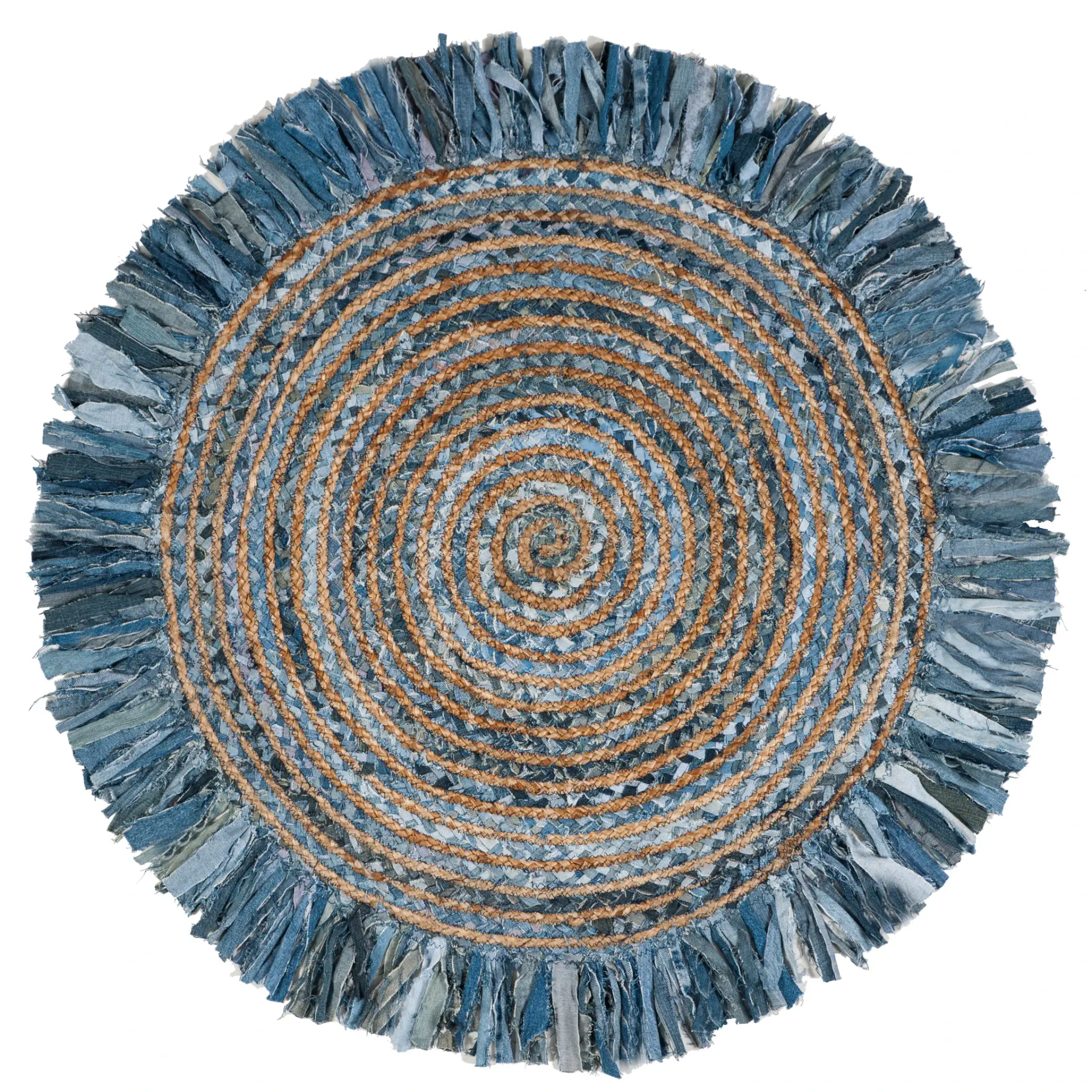 Cape Cod Fringe Spiral Braided Hand-Woven Rug