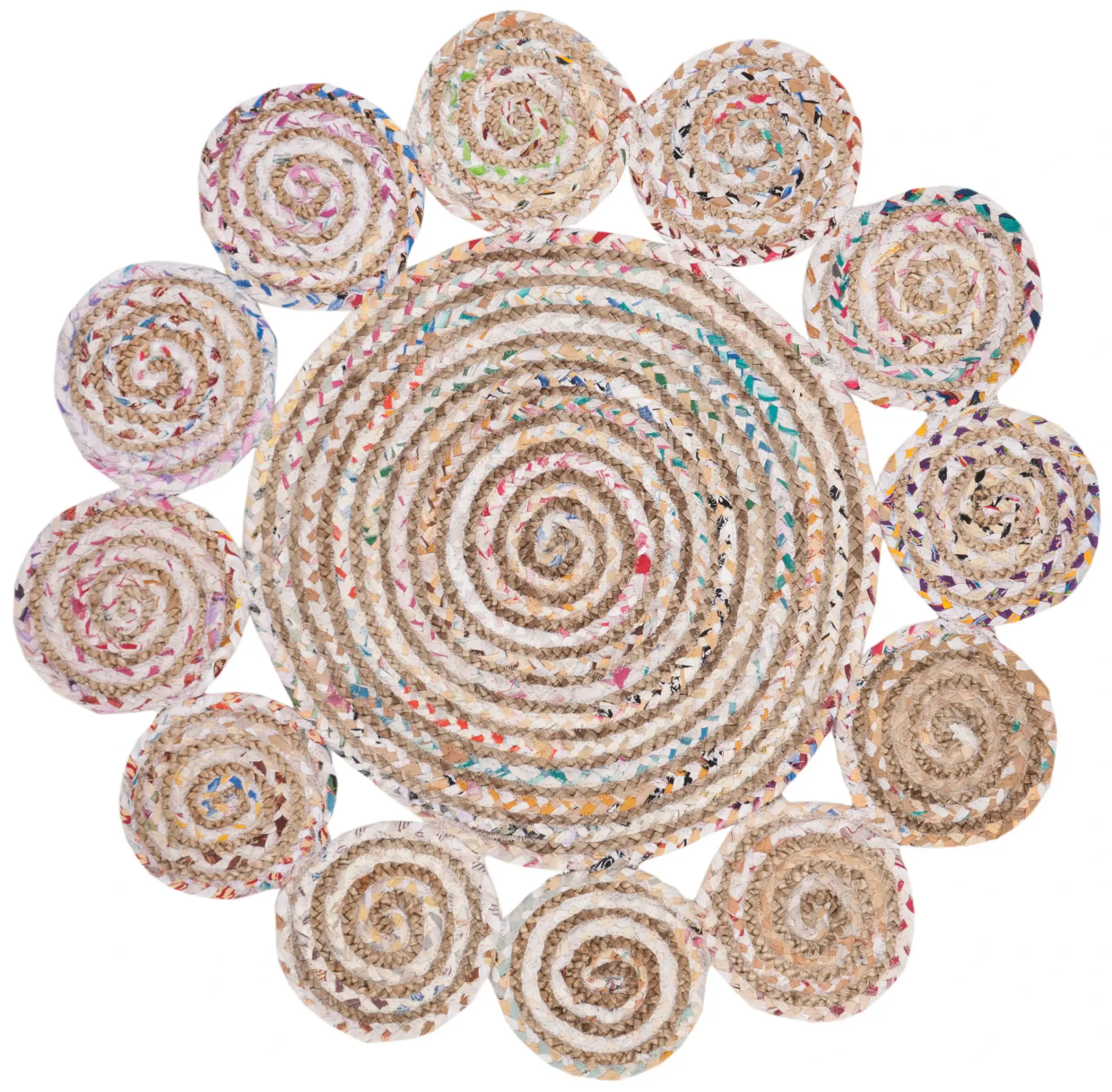 Cape Cod Scalloped Roundel Hand-Woven Rug