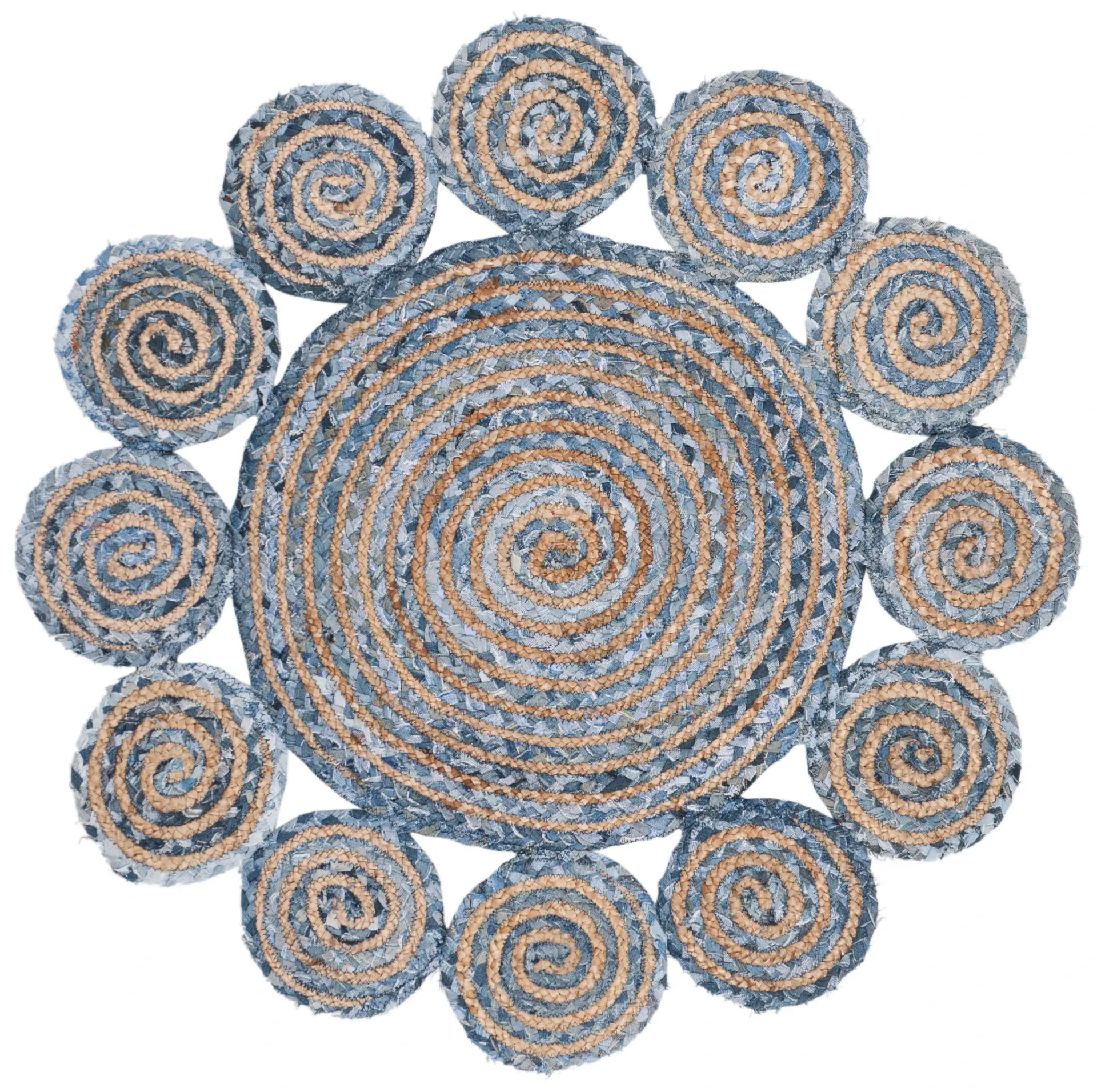 Cape Cod Scalloped Roundel Hand-Woven Rug