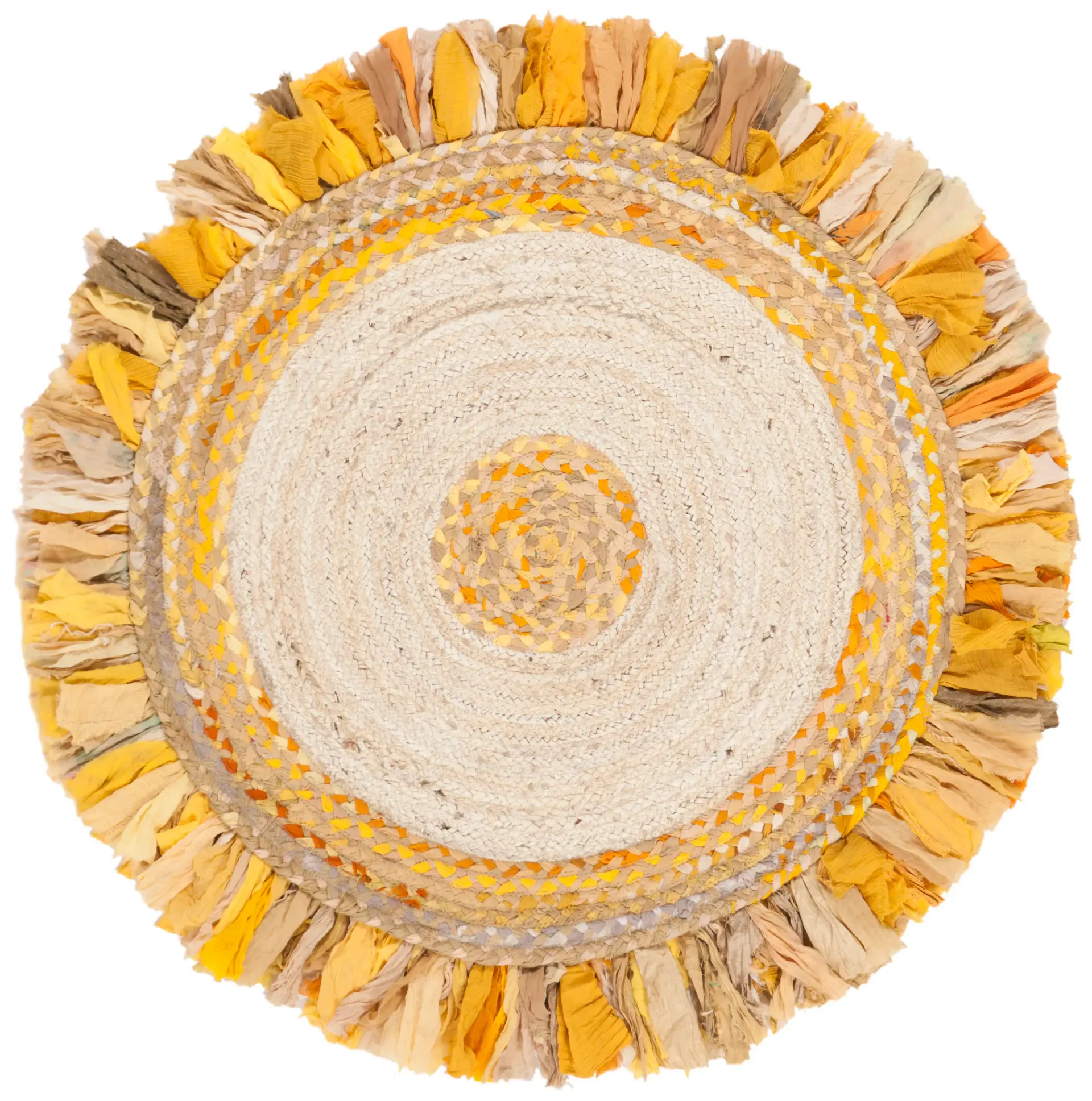 Cape Cod Banded Fringe Braided Hand-Woven Rug