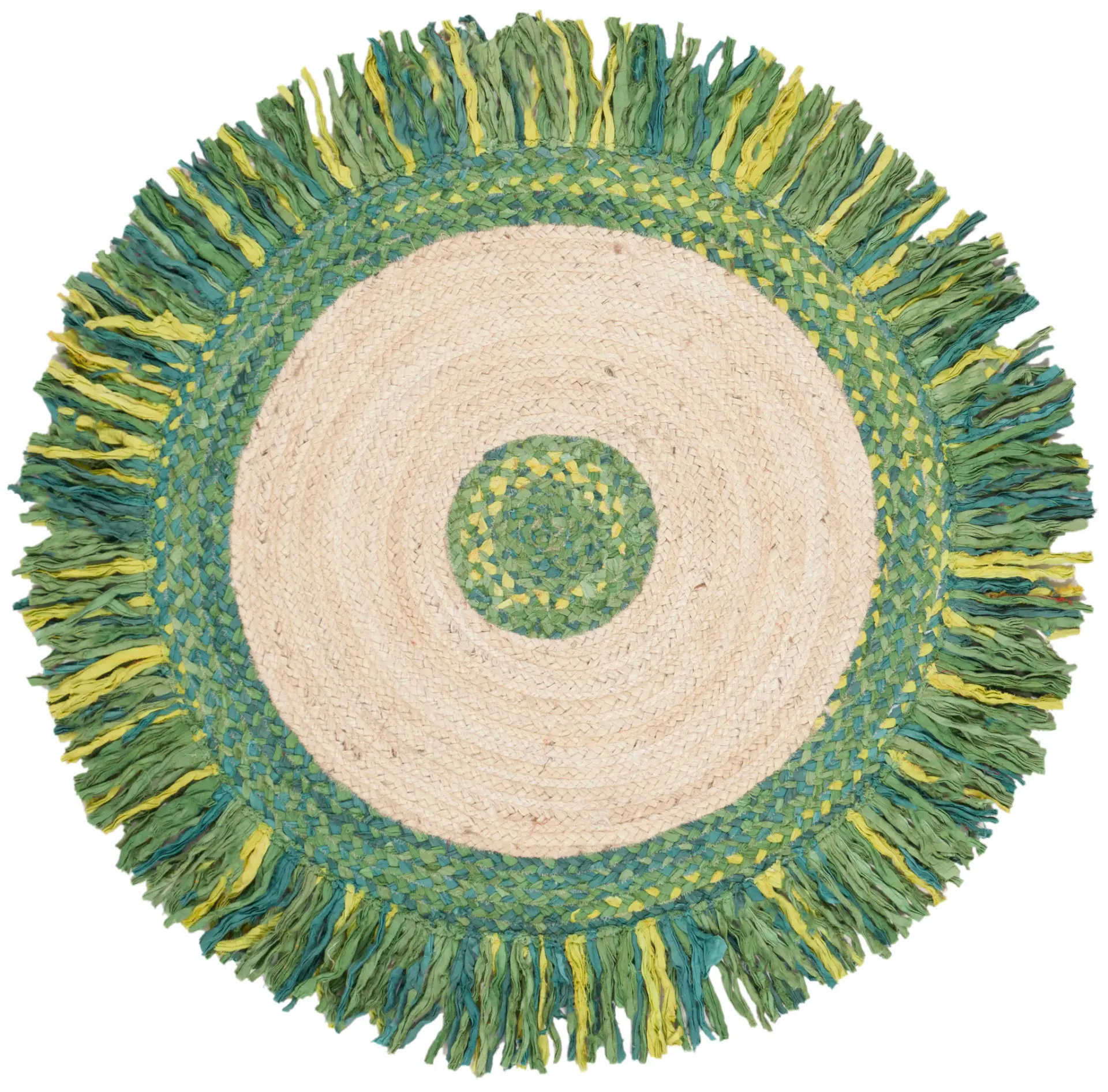 Cape Cod Banded Fringe Braided Hand-Woven Rug