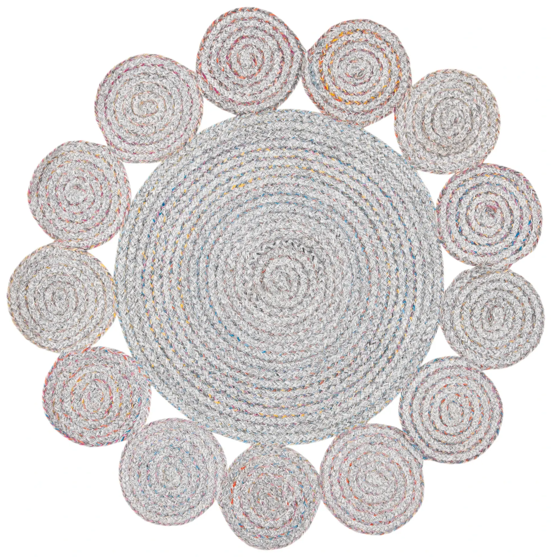 Cape Cod Scalloped Circle Hand-Woven Rug
