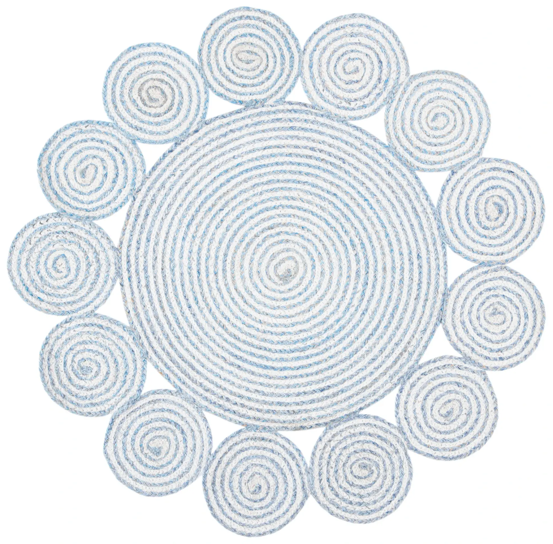Cape Cod Scalloped Circle Hand-Woven Rug