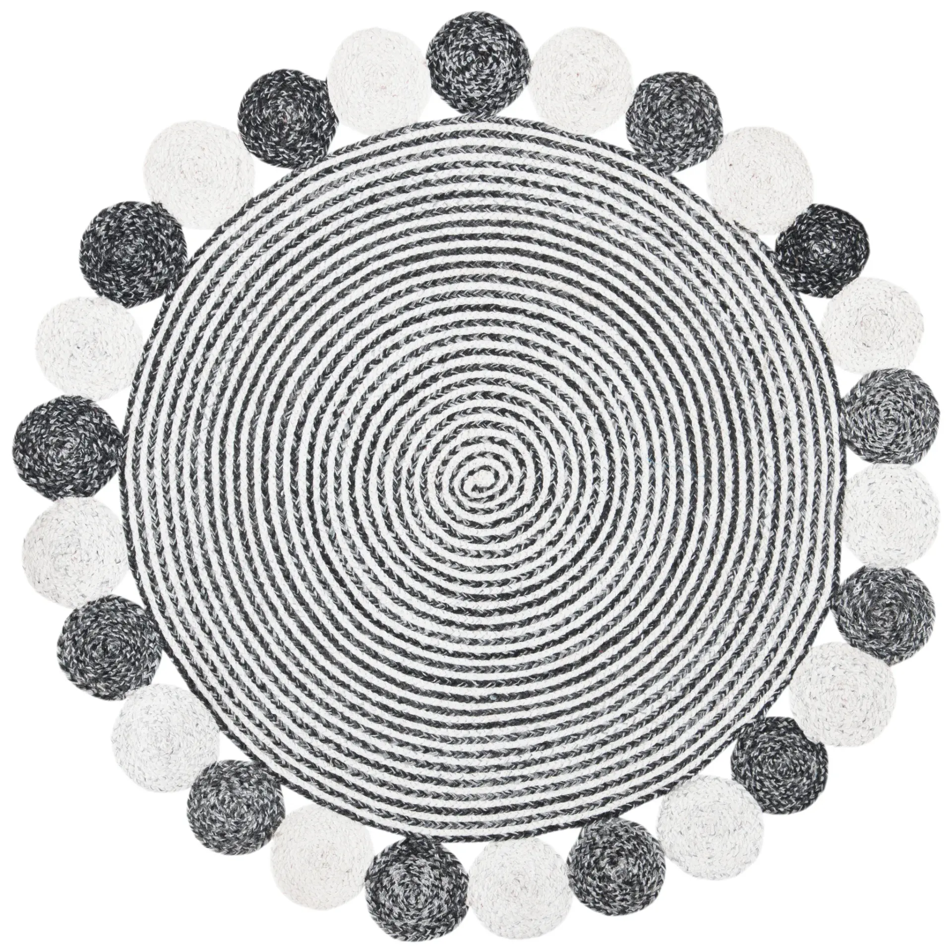Cape Cod Beaded Scallop Round Hand-Woven Rug