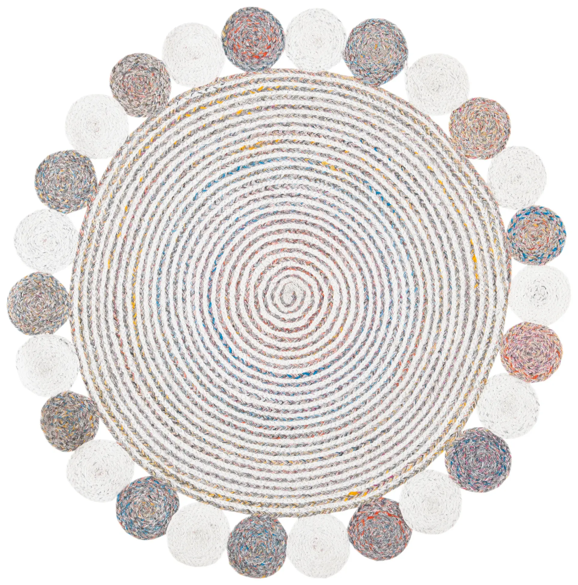 Cape Cod Beaded Scallop Round Hand-Woven Rug