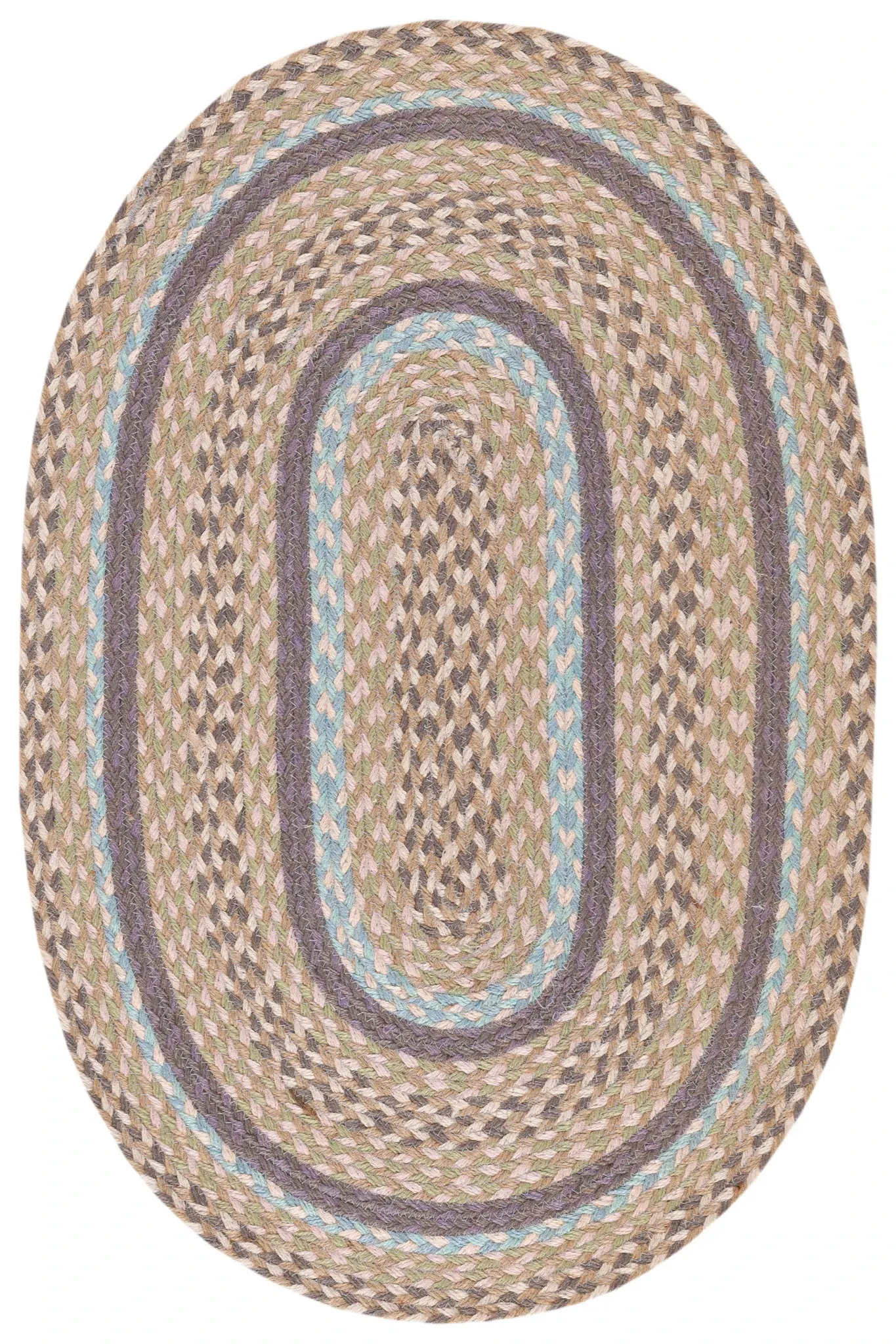 Cape Cod Concentric Stripe Hand-Woven Jute Rug