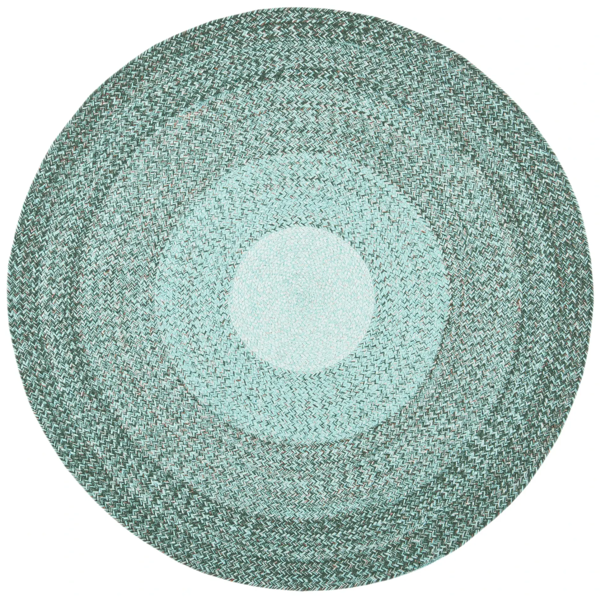 Cape Cod Concentric Ombre Braided Hand-Woven Cotton Rug