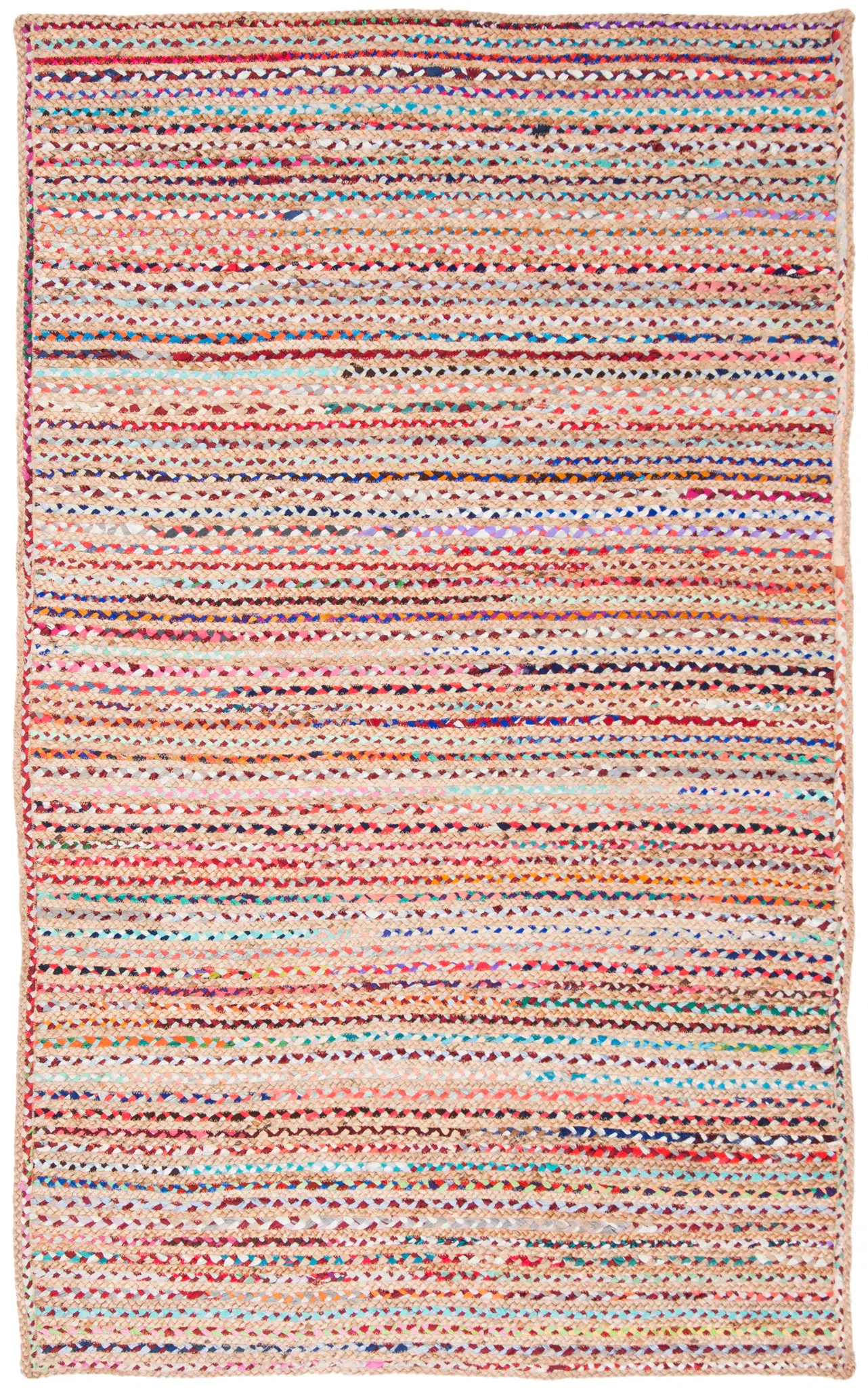 Cape Cod Concentric Stripe Hand-Woven Jute and Cotton Rug