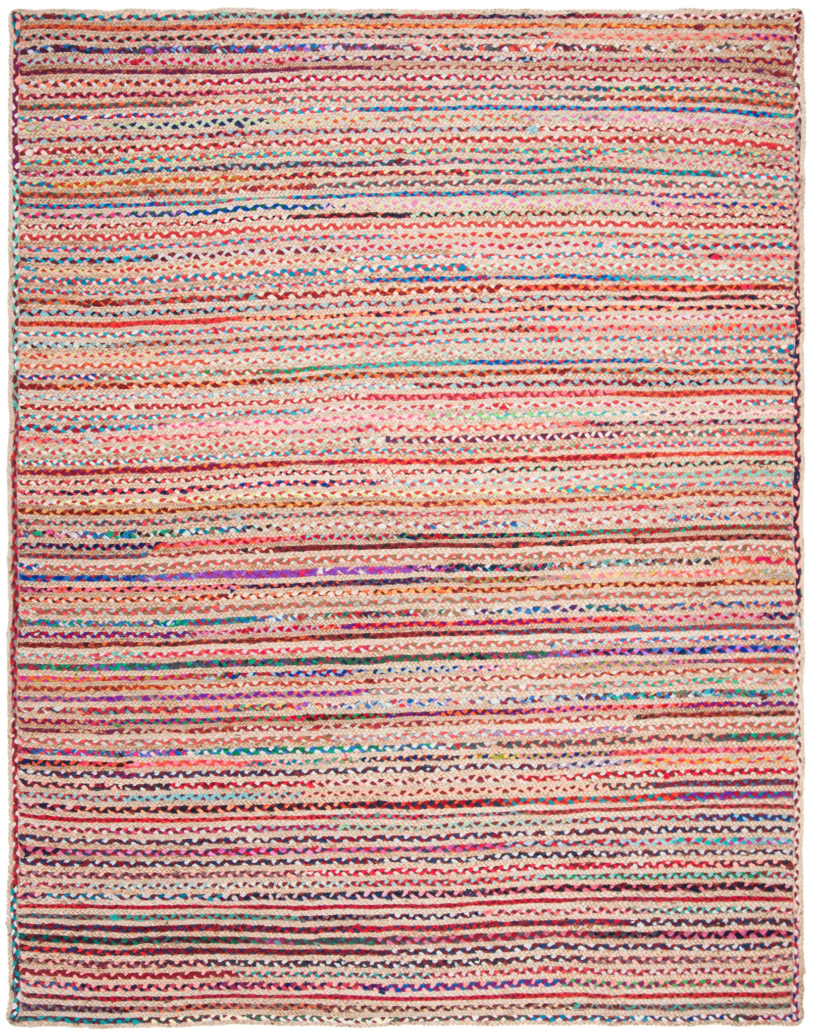 Cape Cod Concentric Stripe Hand-Woven Jute and Cotton Rug