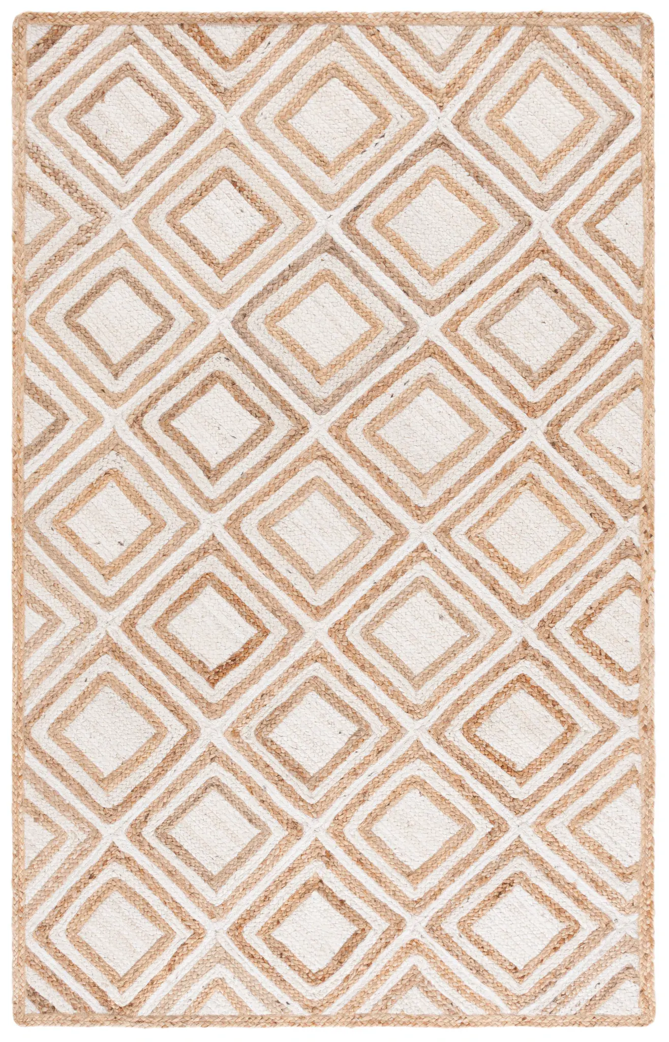 Cape Cod Nested Diamond Hand-Woven Jute Rug
