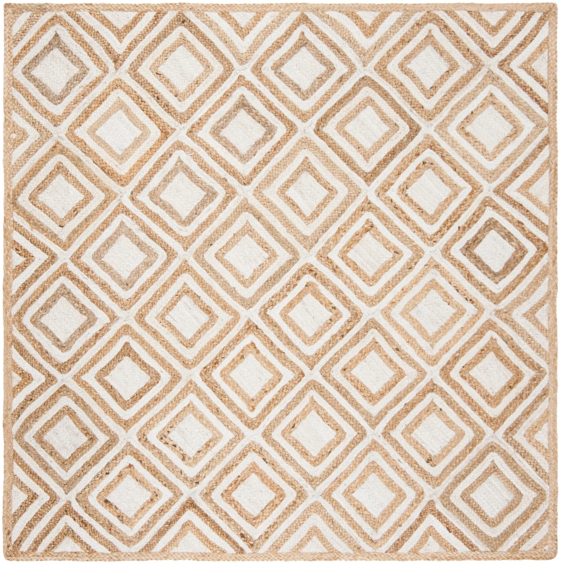 Cape Cod Nested Diamond Hand-Woven Jute Rug