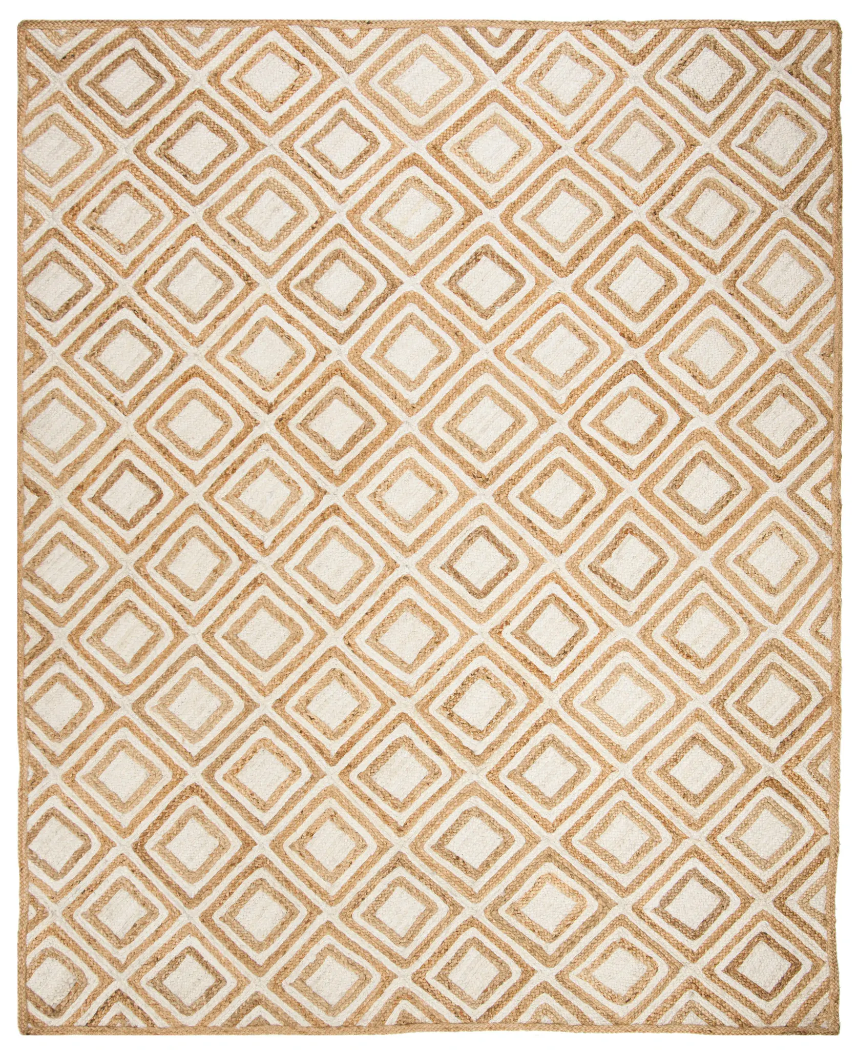 Cape Cod Nested Diamond Hand-Woven Jute Rug