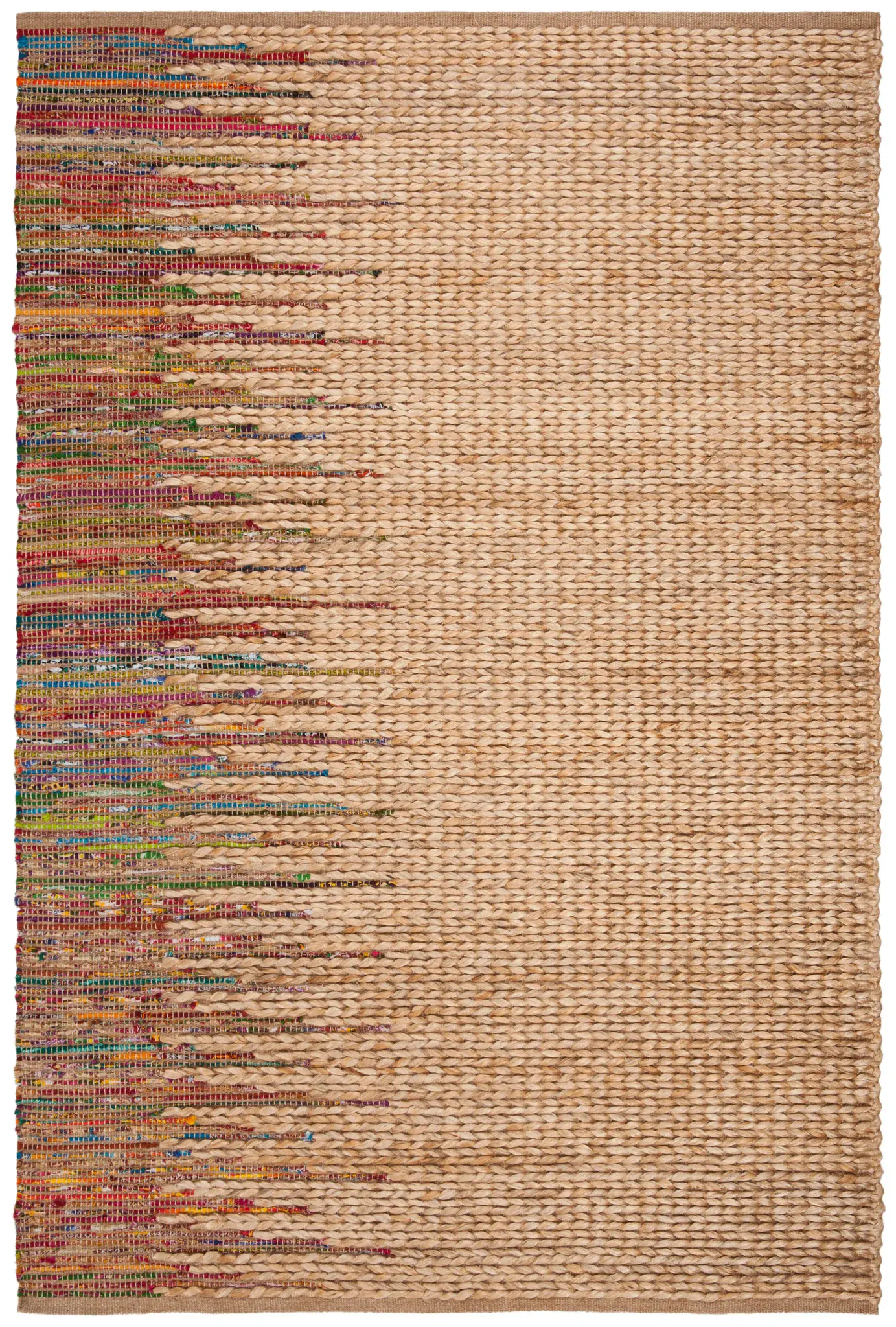 Cape Cod Asymmetrical Chindi Border Hand-Woven Rug