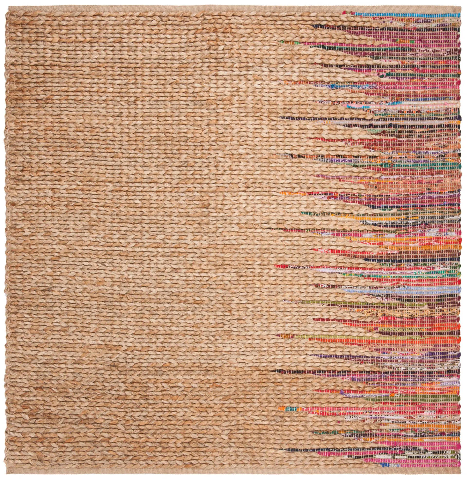 Cape Cod Asymmetrical Chindi Border Hand-Woven Rug