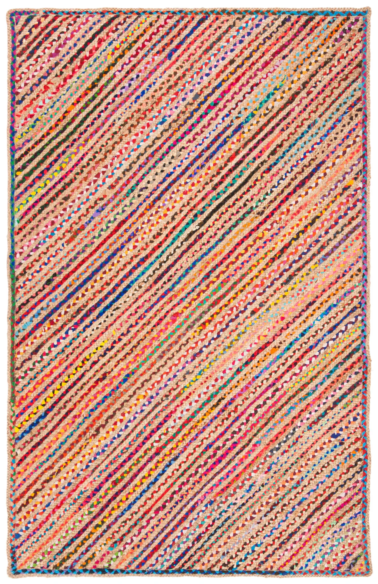 Cape Cod Diagonal Stripe Hand-Woven Rug