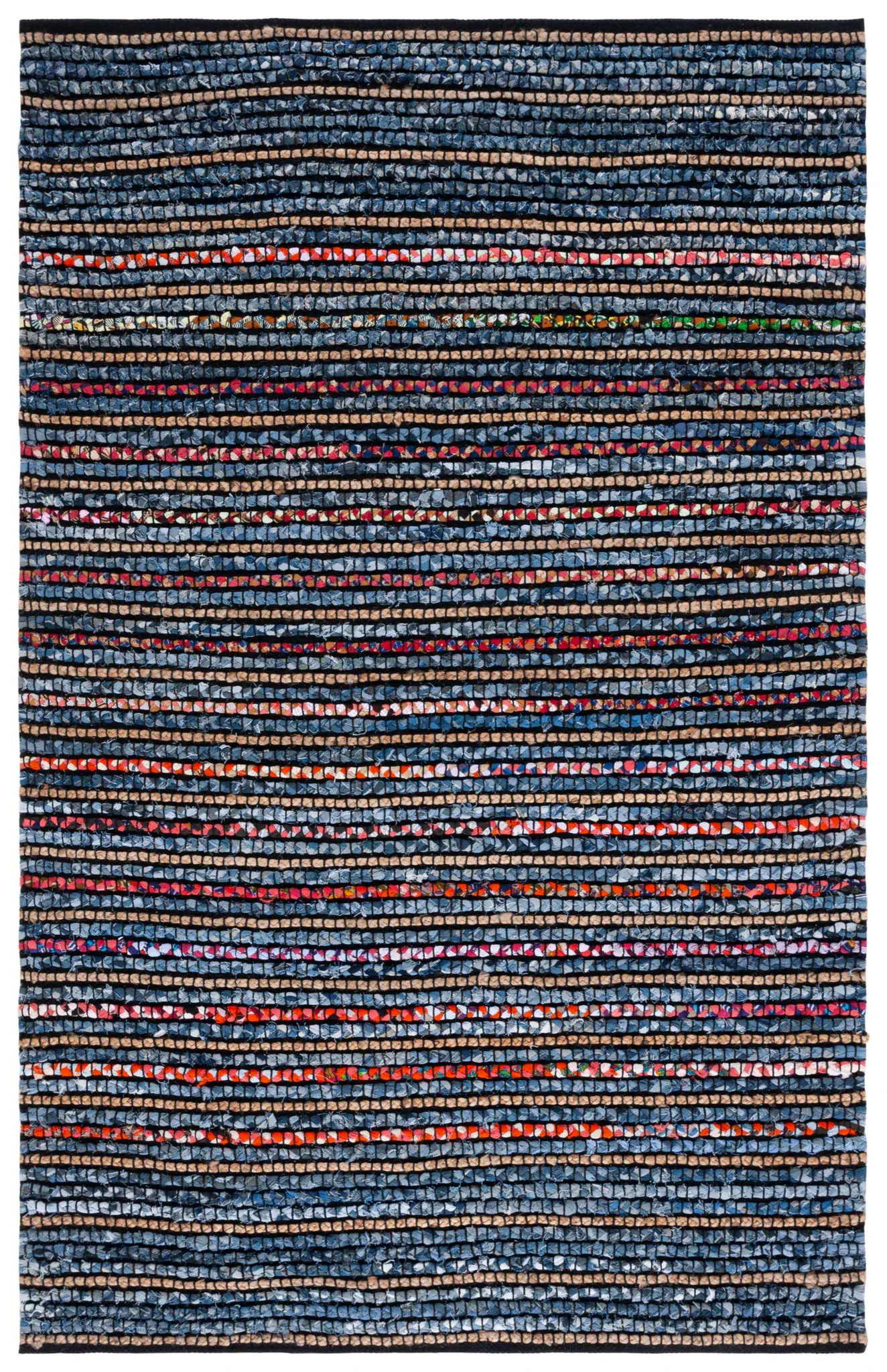 Cape Cod Allover Rag Stripe Hand-Woven Rug