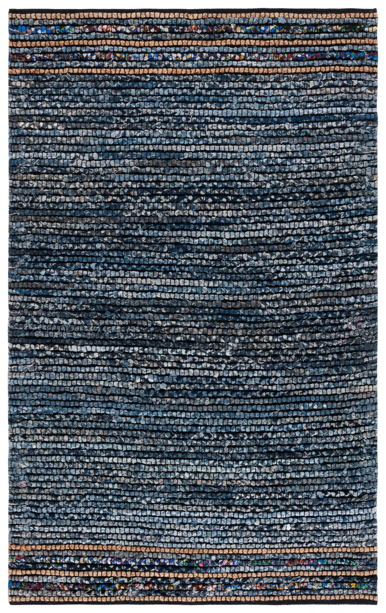 Cape Cod Dual Border Stripe Hand-Woven Rug