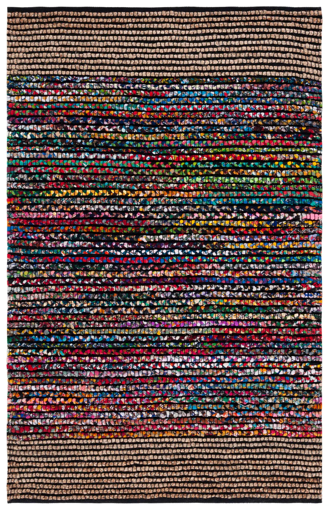 Cape Cod Colorblock Rag Stripe Hand-Woven Rug