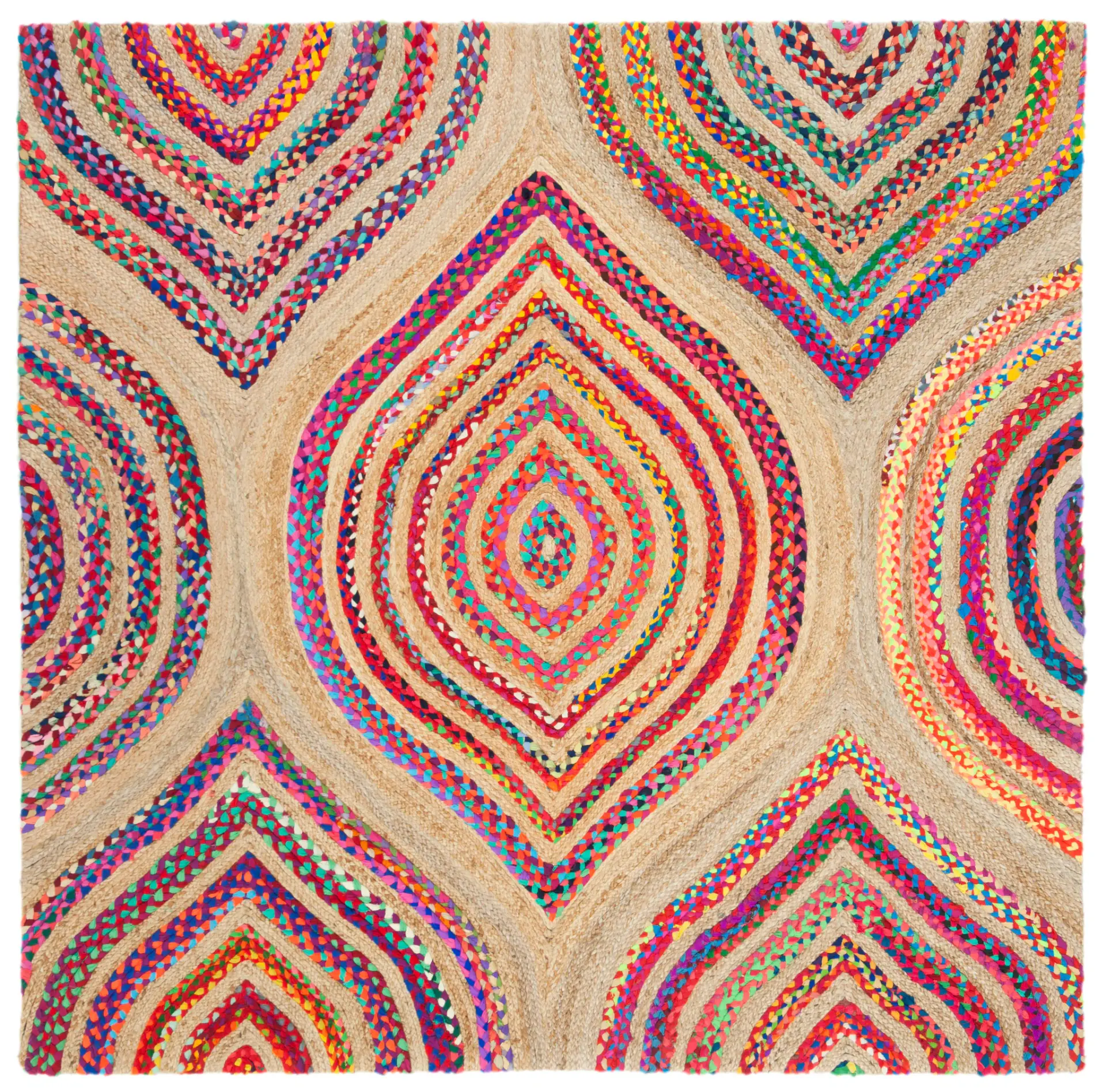 Cape Cod Concentric Diamond Hand-Woven Rug