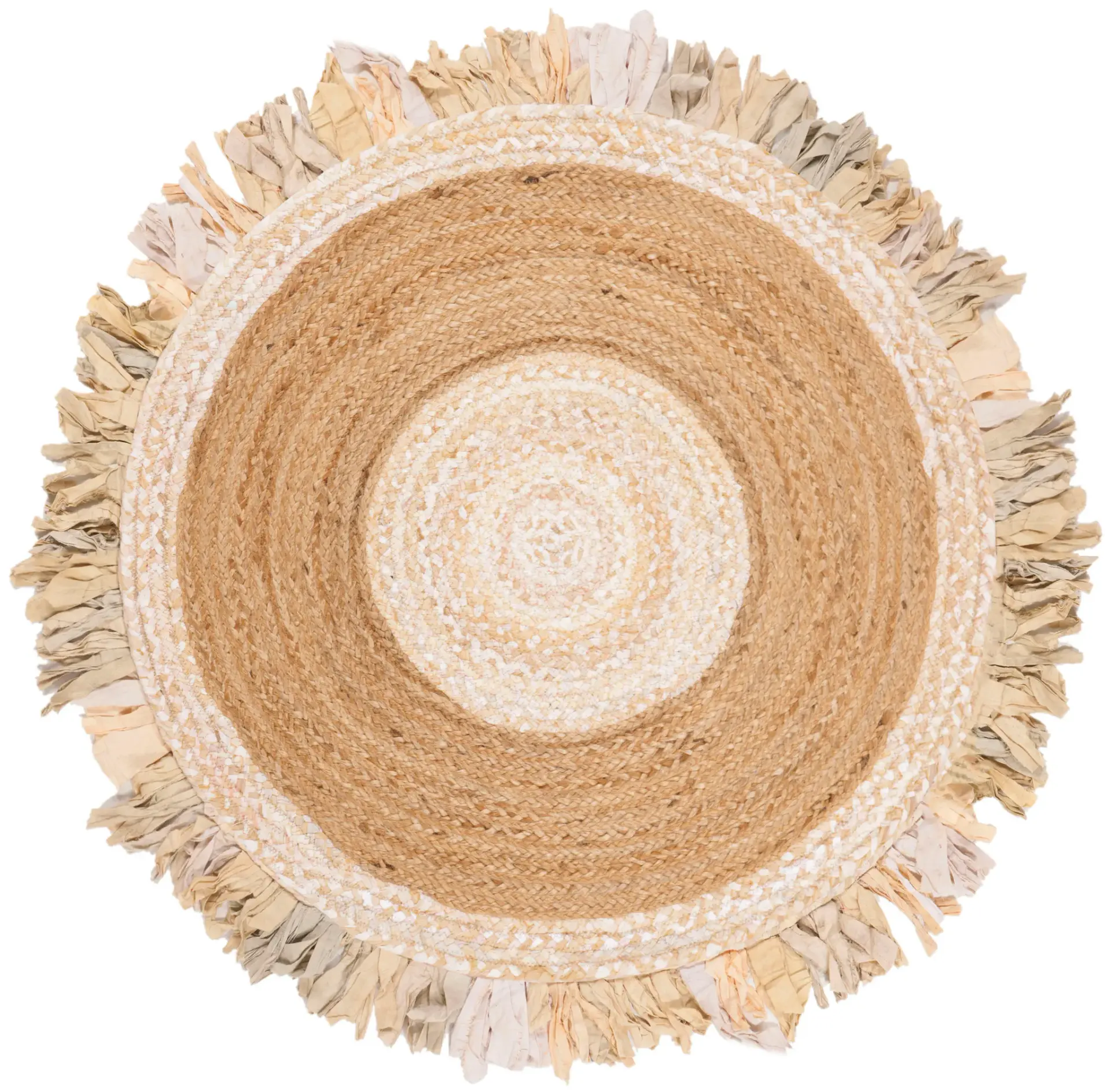 Cape Cod Concentric Band Fringe Hand-Woven Rug