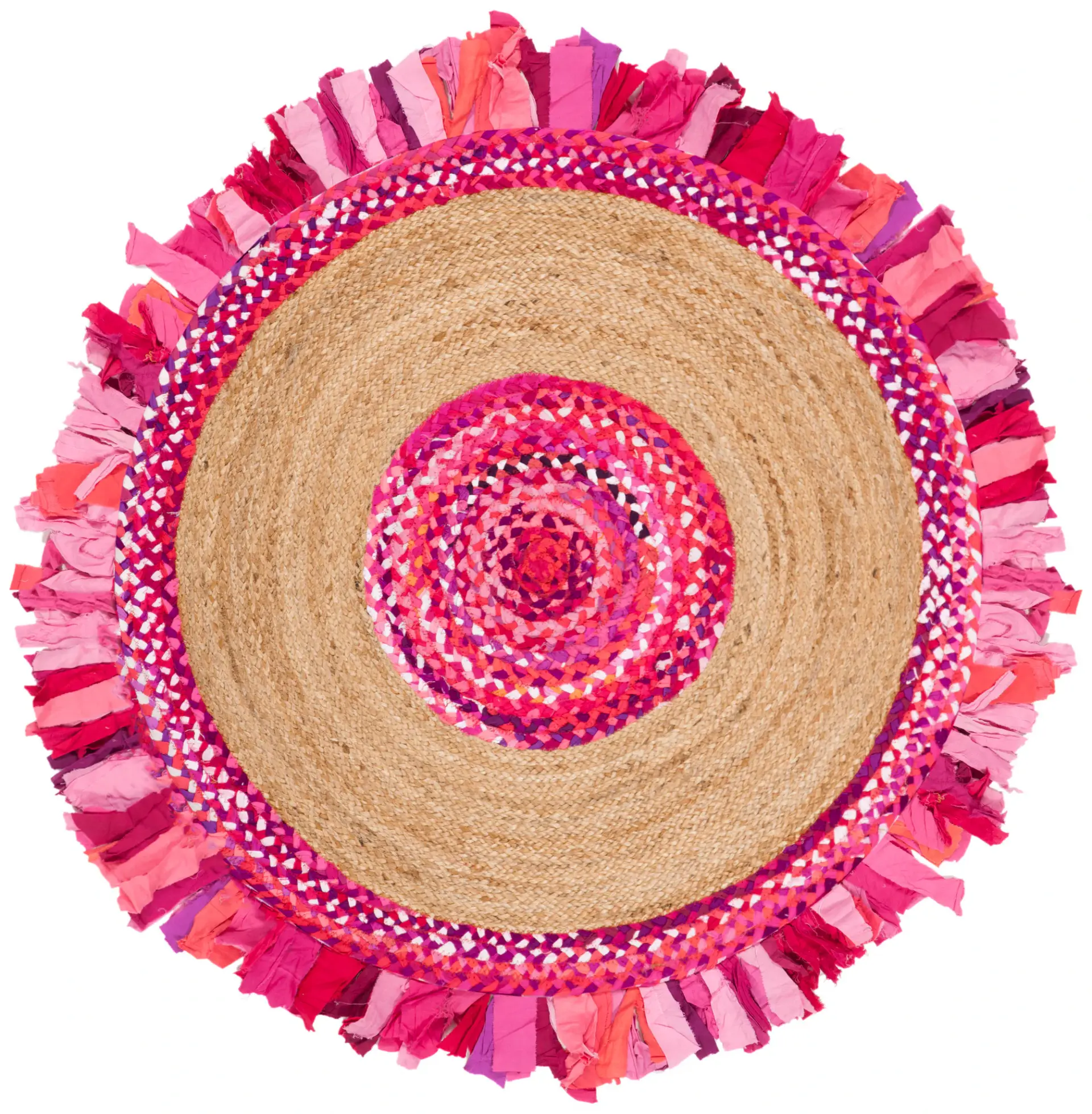 Cape Cod Concentric Band Fringe Hand-Woven Rug