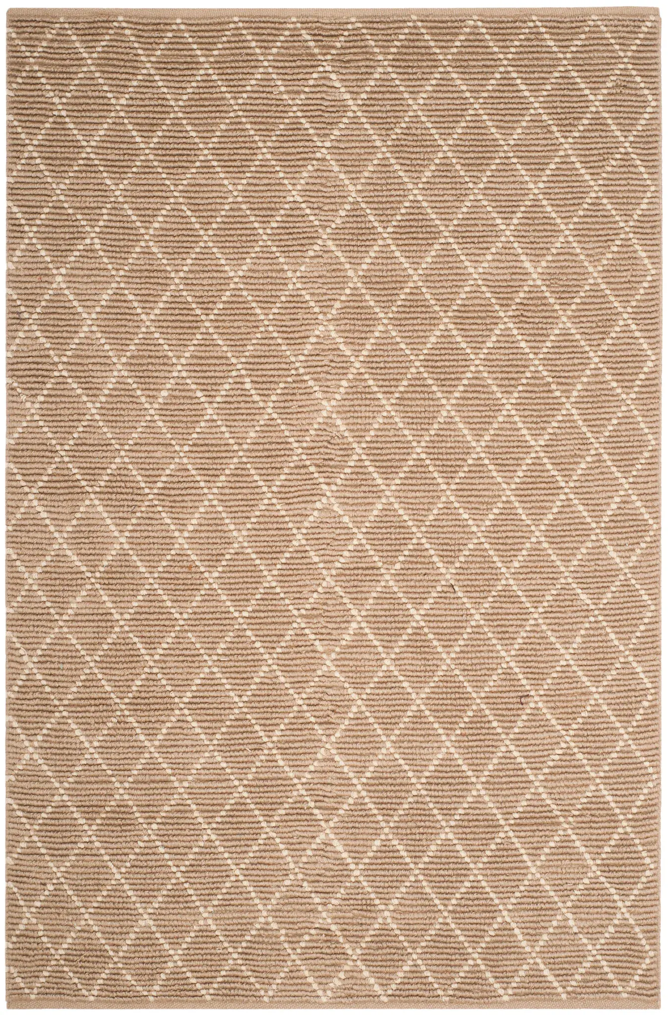 Cape Cod Dotted Diamond Lattice Hand-Woven Jute Rug