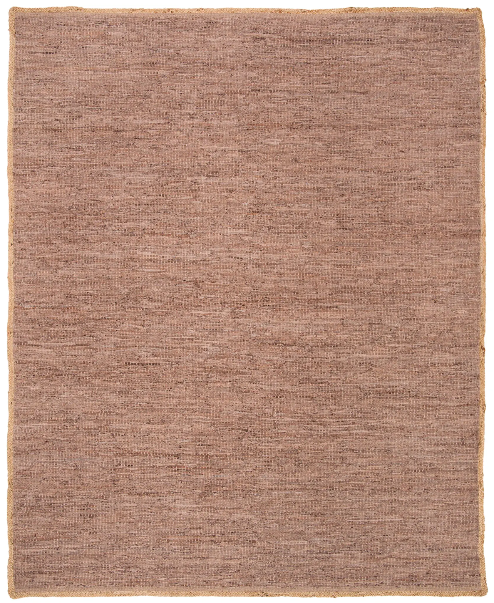 Cape Cod Bordered Hand-Woven Leather Rug