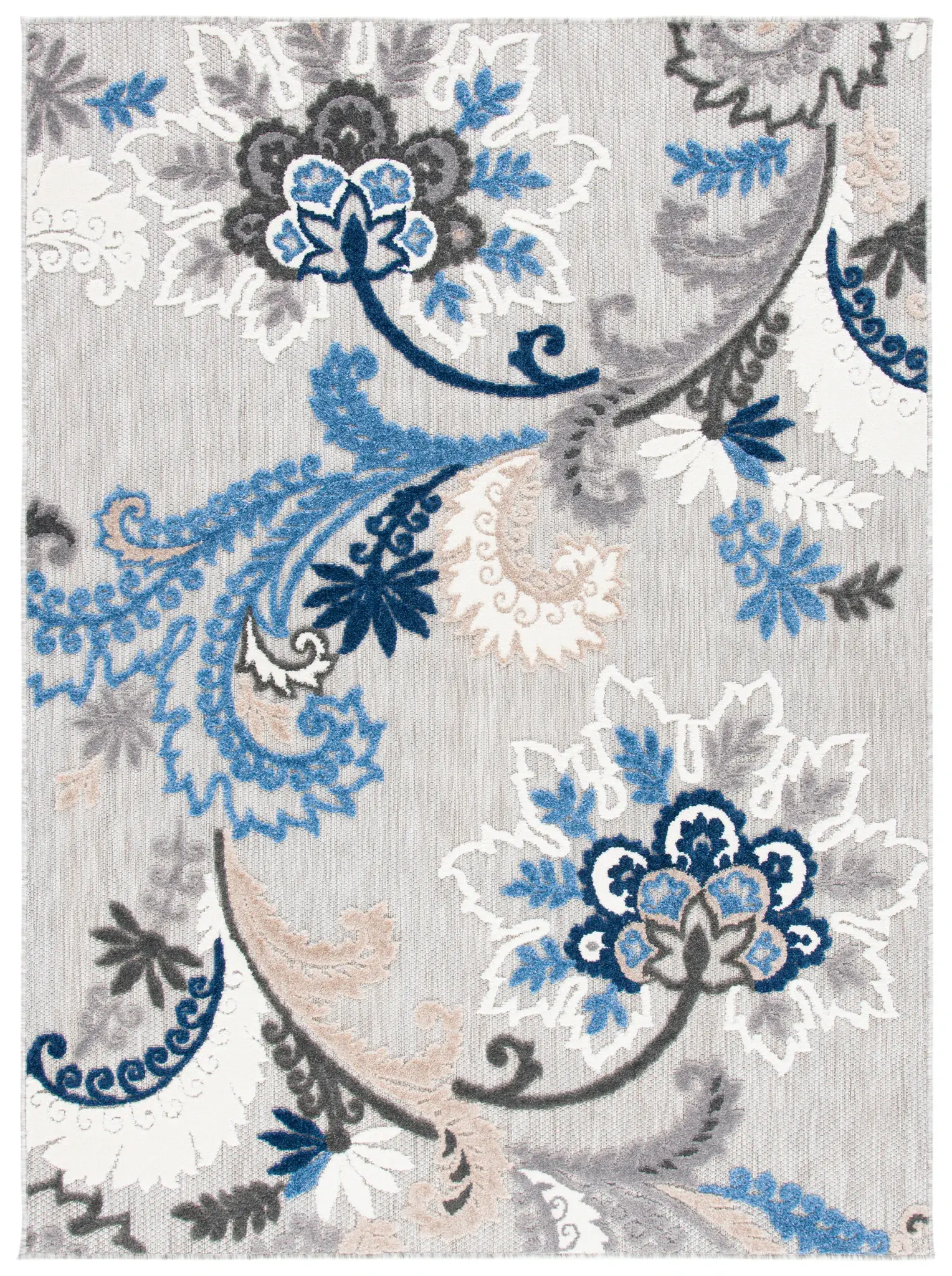 Cabana Scrolling Floral Outdoor Rug