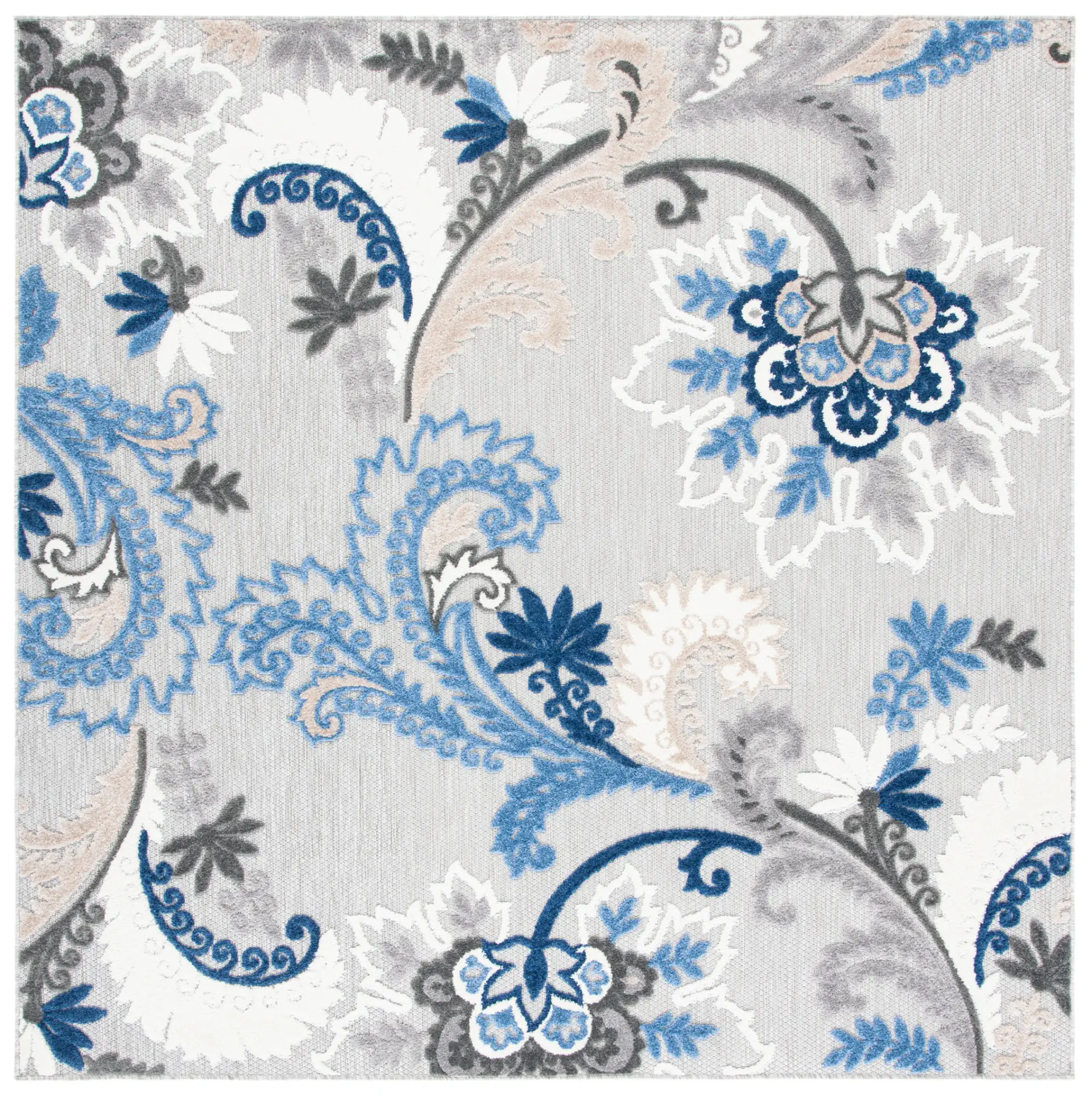 Cabana Scrolling Floral Outdoor Rug