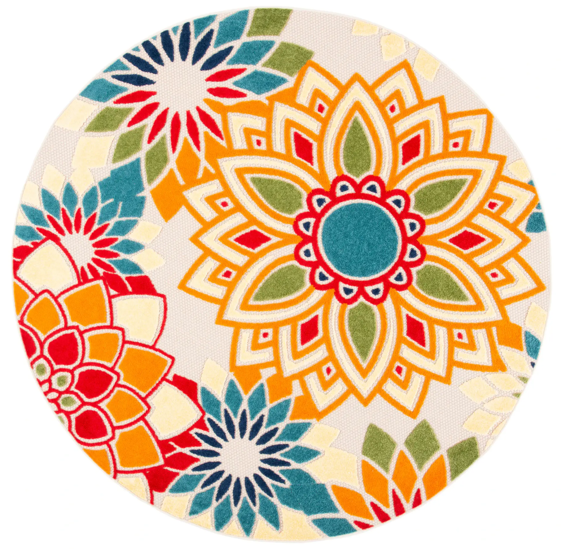 Cabana Floral Medallion Outdoor Rug