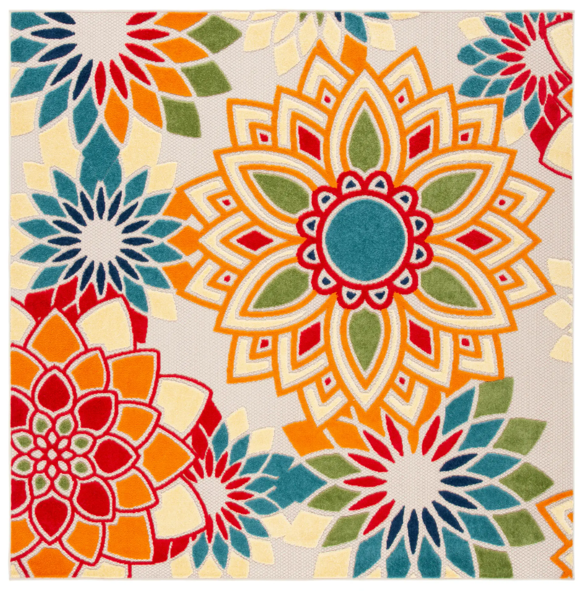 Cabana Floral Medallion Outdoor Rug